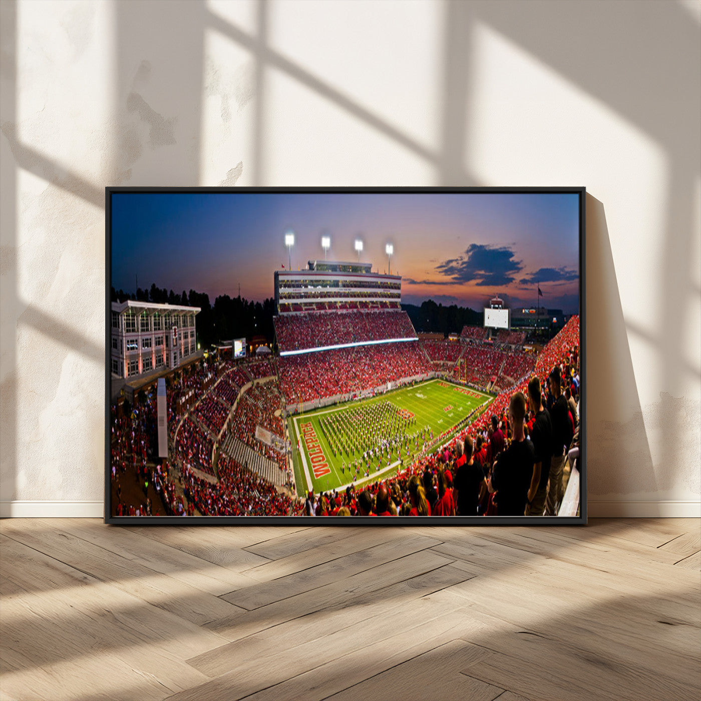 MGV-FC-36X24 - NC State Wolfpack Football Team Print - Raleigh Carter-Finley Stadium Wall Art Canvas Print