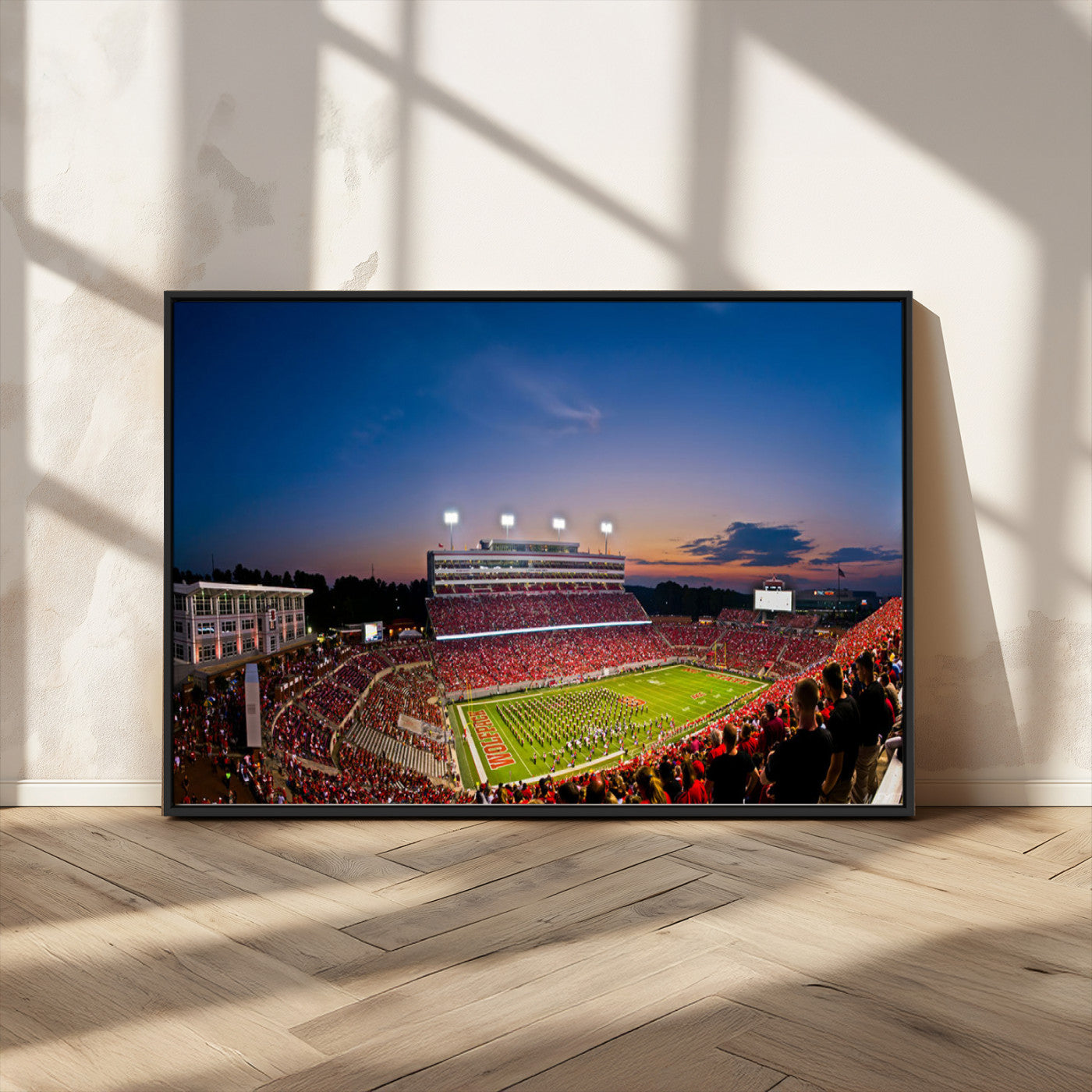 MGV-FC-36X24 - NC State Wolfpack Football Team Print - Raleigh Carter-Finley Stadium Wall Art Canvas Print