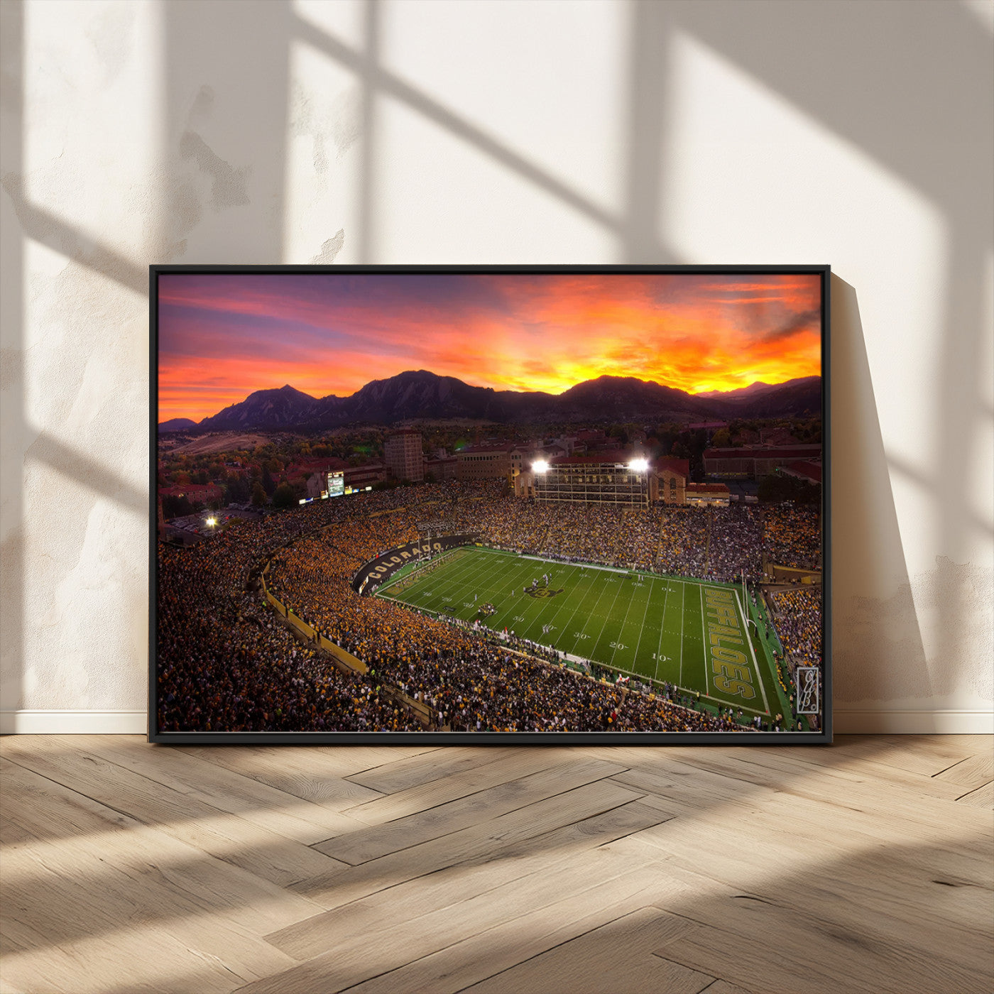 MGV-FC-36X24 - Colorado Buffaloes Football Team Print - Boulder Folsom Field Stadium Wall Art Canvas Print