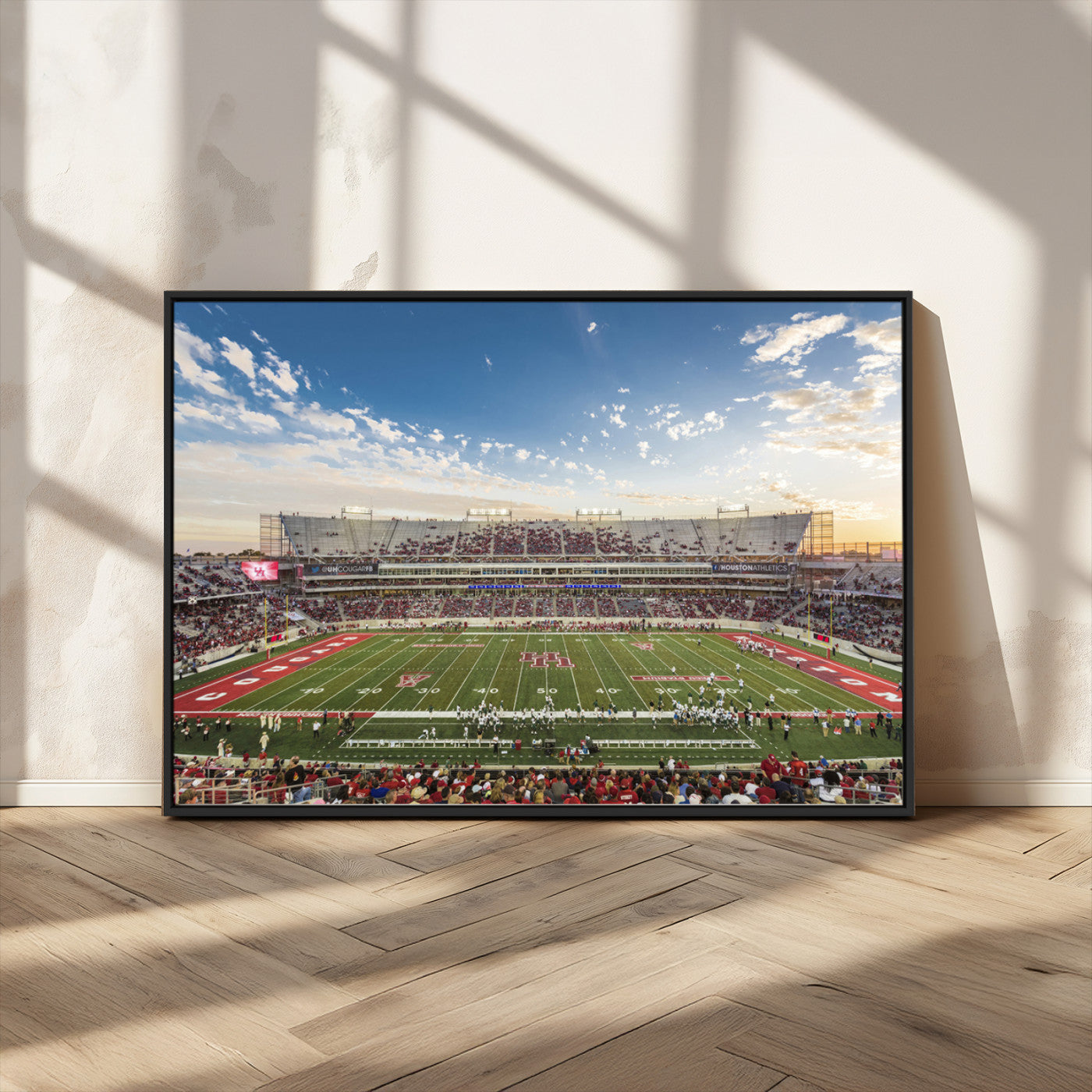 MGV-FC-36X24 - Framed Houston Cougars Football Team Print - Houston TDECU Stadium Wall Art Canvas Print