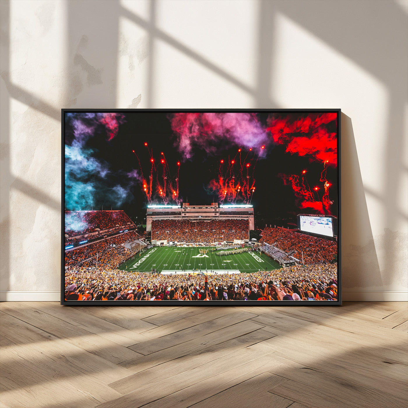 MGV-FC-36X24 - Virginia Tech Hokies Football Team Print - Blacksburg Lane Stadium Wall Art Canvas Print