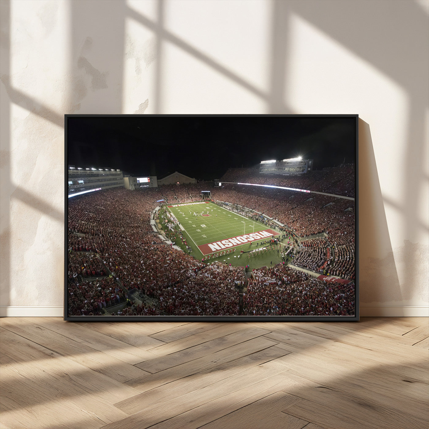 MGV-FC-36X24 - Wisconsin Badgers Football Team Print - Madison Camp Randall Stadium Wall Art Canvas Print