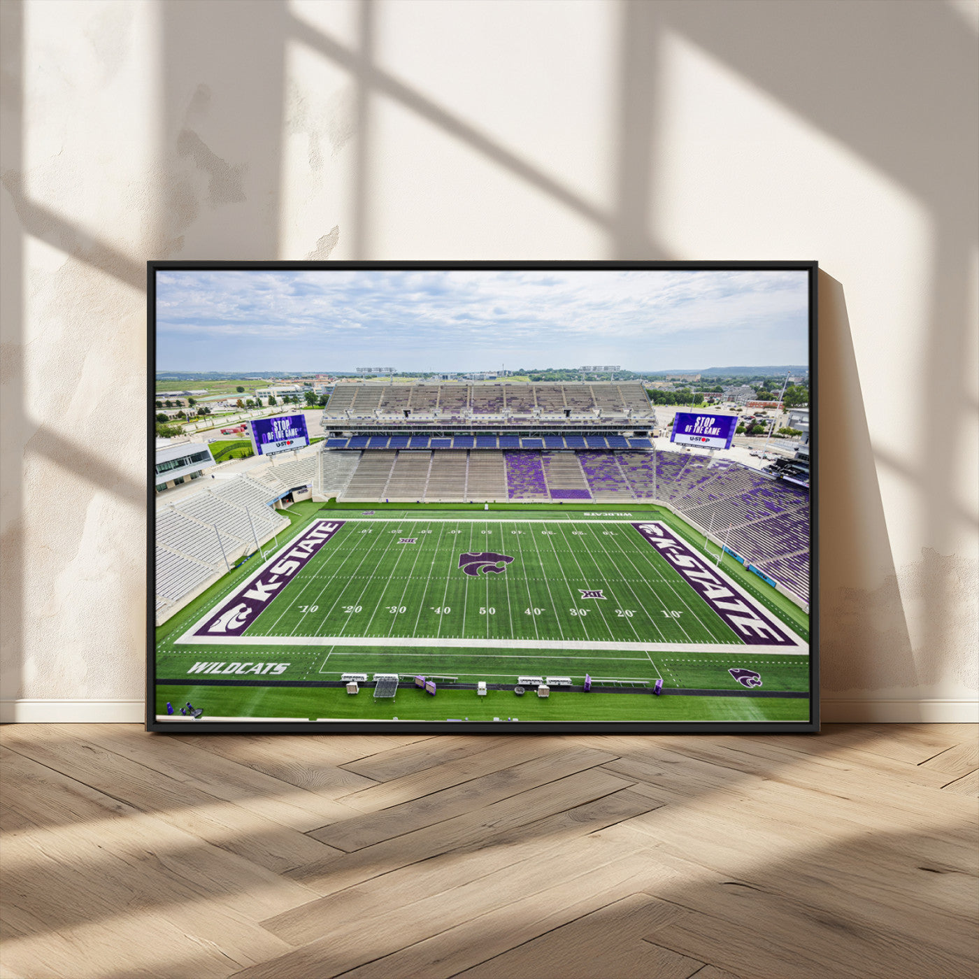 MGV-FC-36X24 - KState Wildcats Football Team Print - Manhattan Bill Snyder Family Football Stadium Wall Art Canvas
