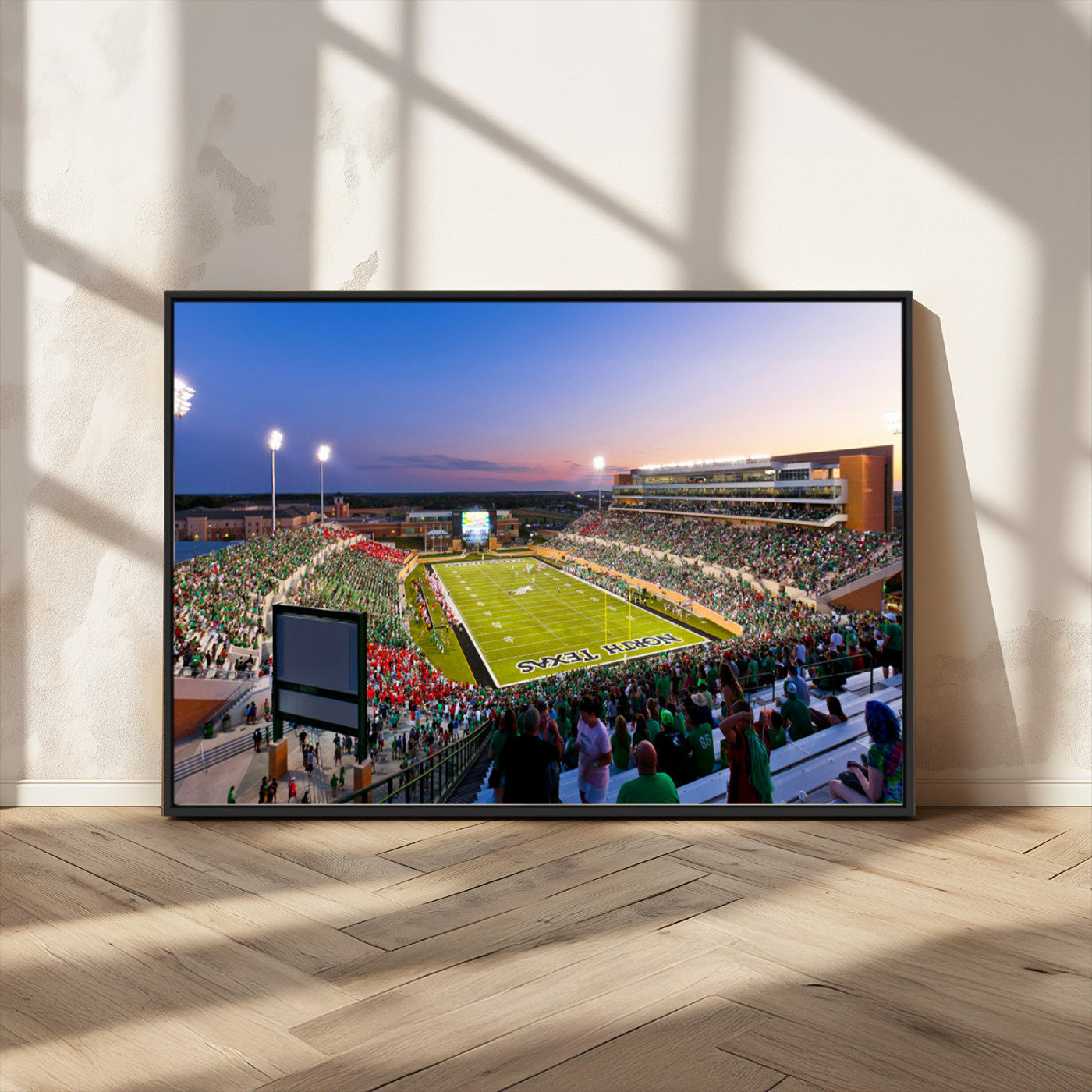MGV-FC-36X24 - University of North Texas Mean Green Football Team Print - Denton DATCU Stadium Wall Art Canvas