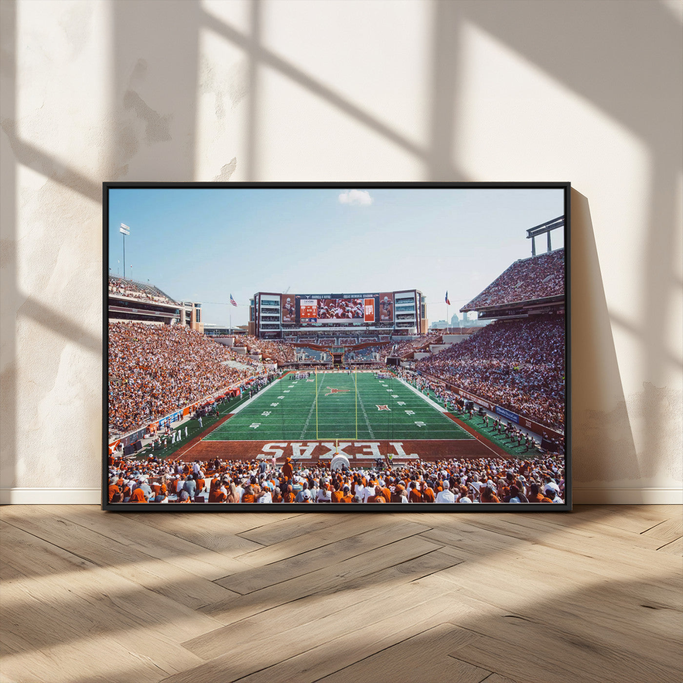 MGV-FC-36X24 - Framed Texas Memorial Stadium Canvas, University of Texas Longhorns Football Team Print - Austin