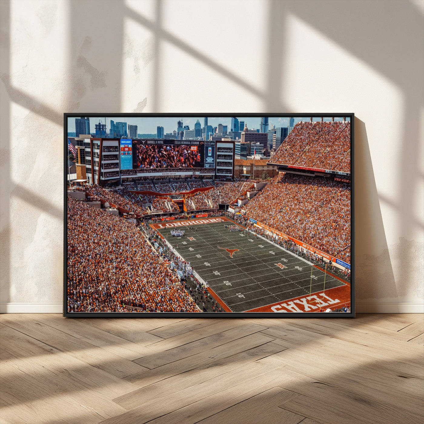 MGV-FC-36X24 - University of Texas Longhorns Football Team Print - Austin Darrell K Royal-Texas Memorial Stadium