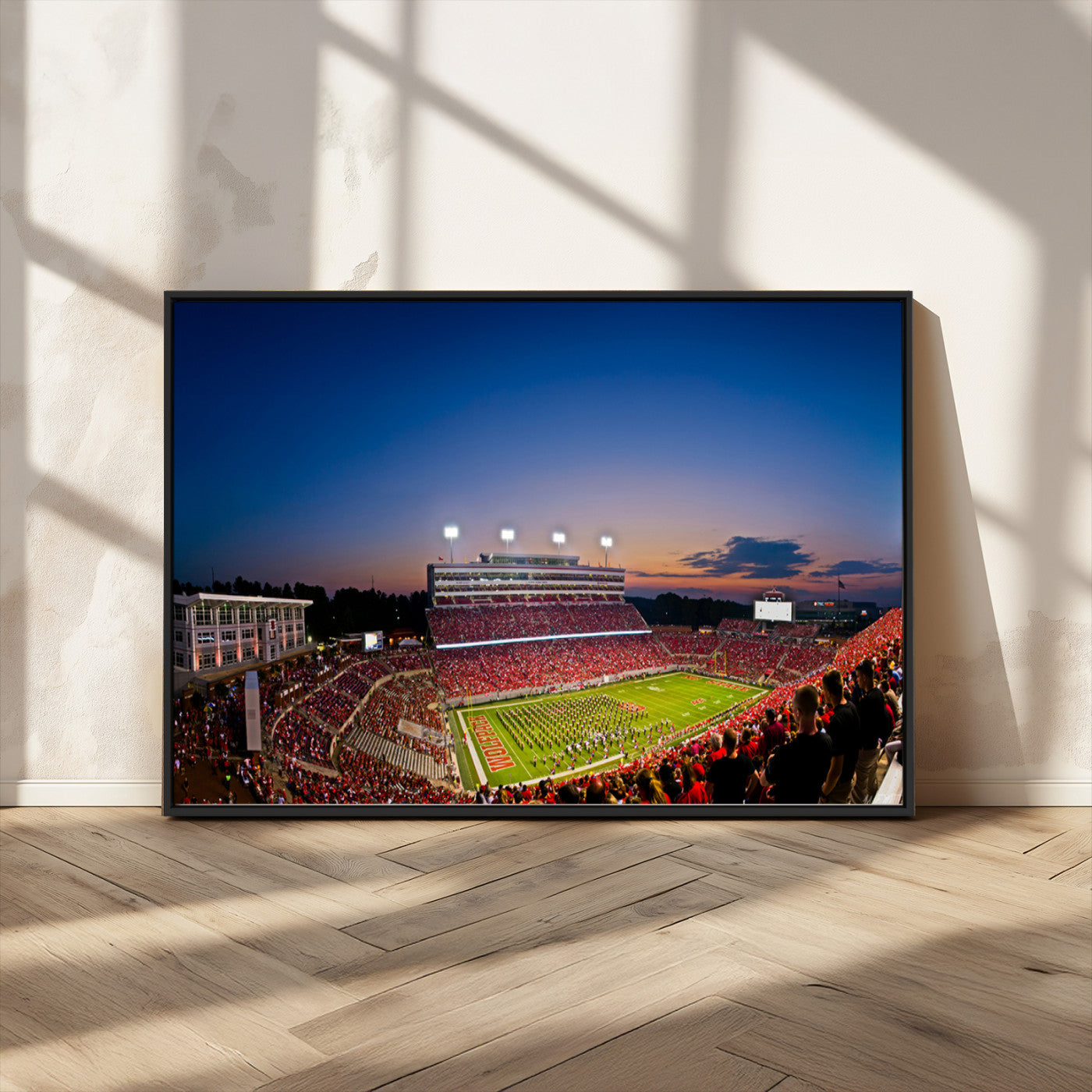 MGV-FC-36X24 - Wolfpack Football Team Wall Art Print - Raleigh Carter-Finley Stadium Wall Art Canvas Print