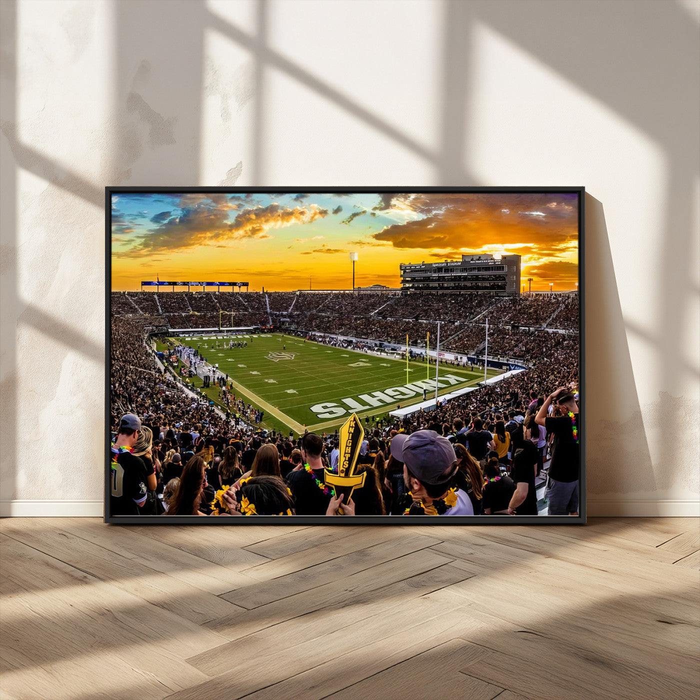 MGV-FC-36X24 - UCF Knights Football Team Print - Orlando FBC Mortgage Stadium, UCF Knights Wall Art Canvas Print