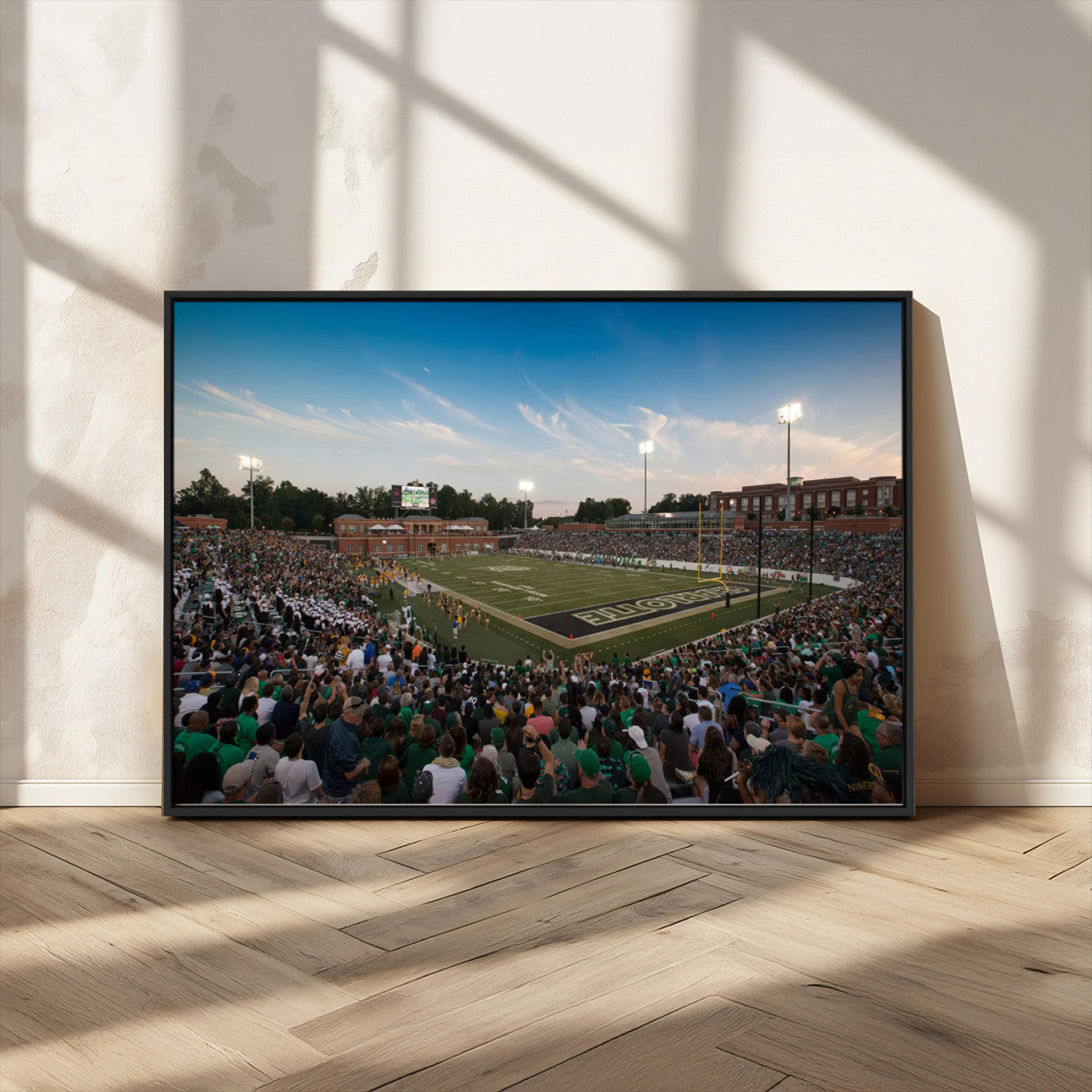 MGV-FC-36X24 - University of Charlotte 49ers Football Team Print - Charlotte Jerry Richardson Stadium Wall Art