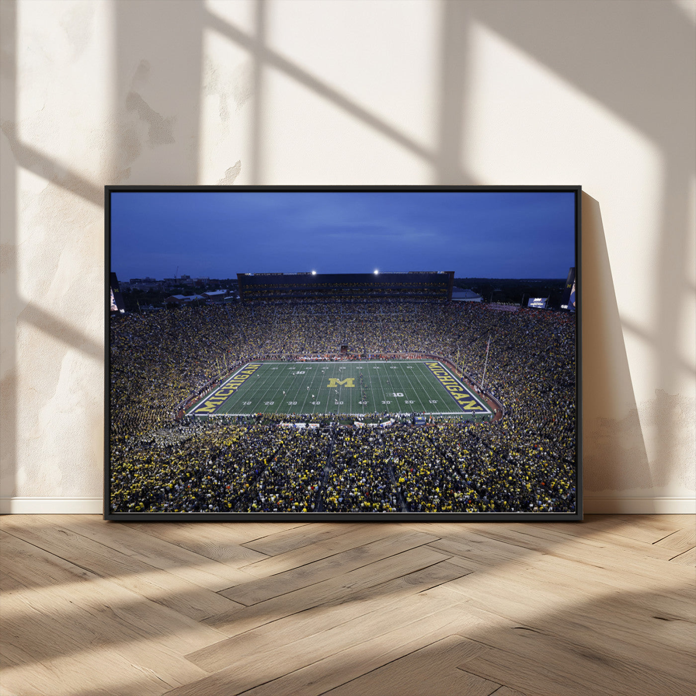 MGV-FC-36X24 - University of Michigan Wolverines Football Team Print - Ann Arbor Michigan Stadium Wall Art Canvas