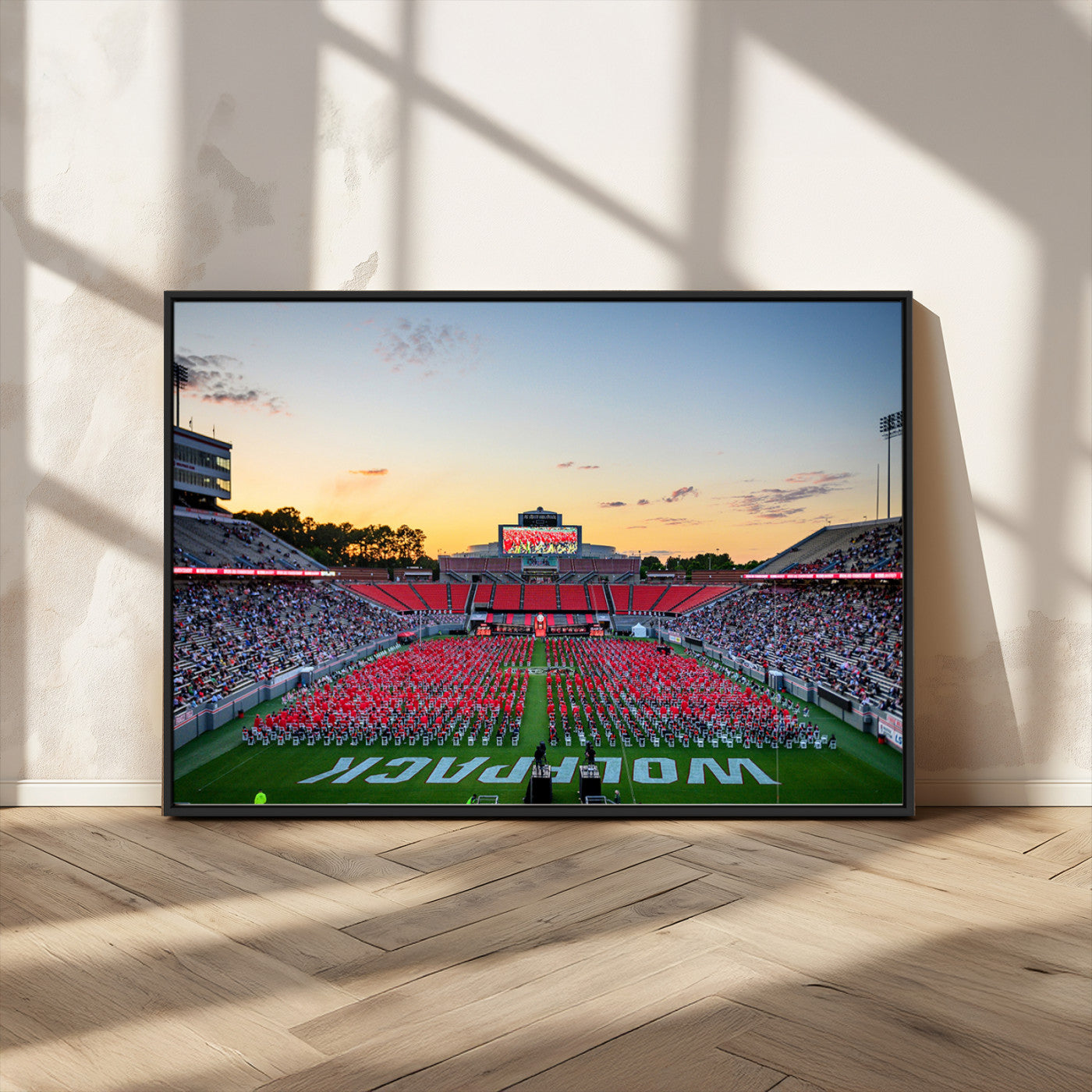 MGV-FC-36X24 - NC State Wolfpack Football Team Print Wall Art - Raleigh Carter-Finley Stadium Wall Art Canvas Print