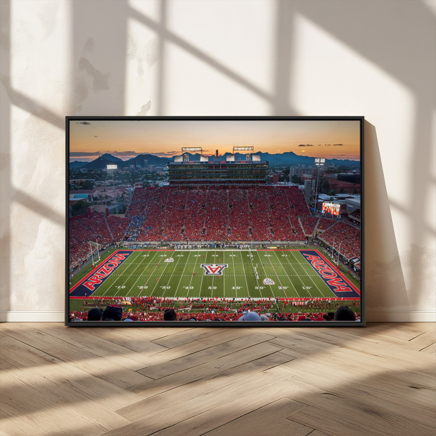 MGV-FC-36X24 - Arizona Wildcats Football Team Print - Tucson Arizona Stadium Wall Art Canvas Print
