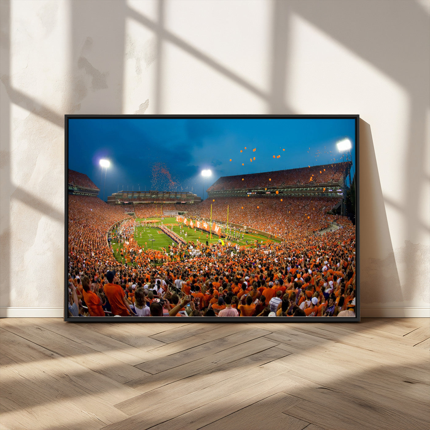 MGV-FC-36X24 - Clemson University Tigers Football Team Print - Clemson Memorial Stadium Wall Art Canvas Print