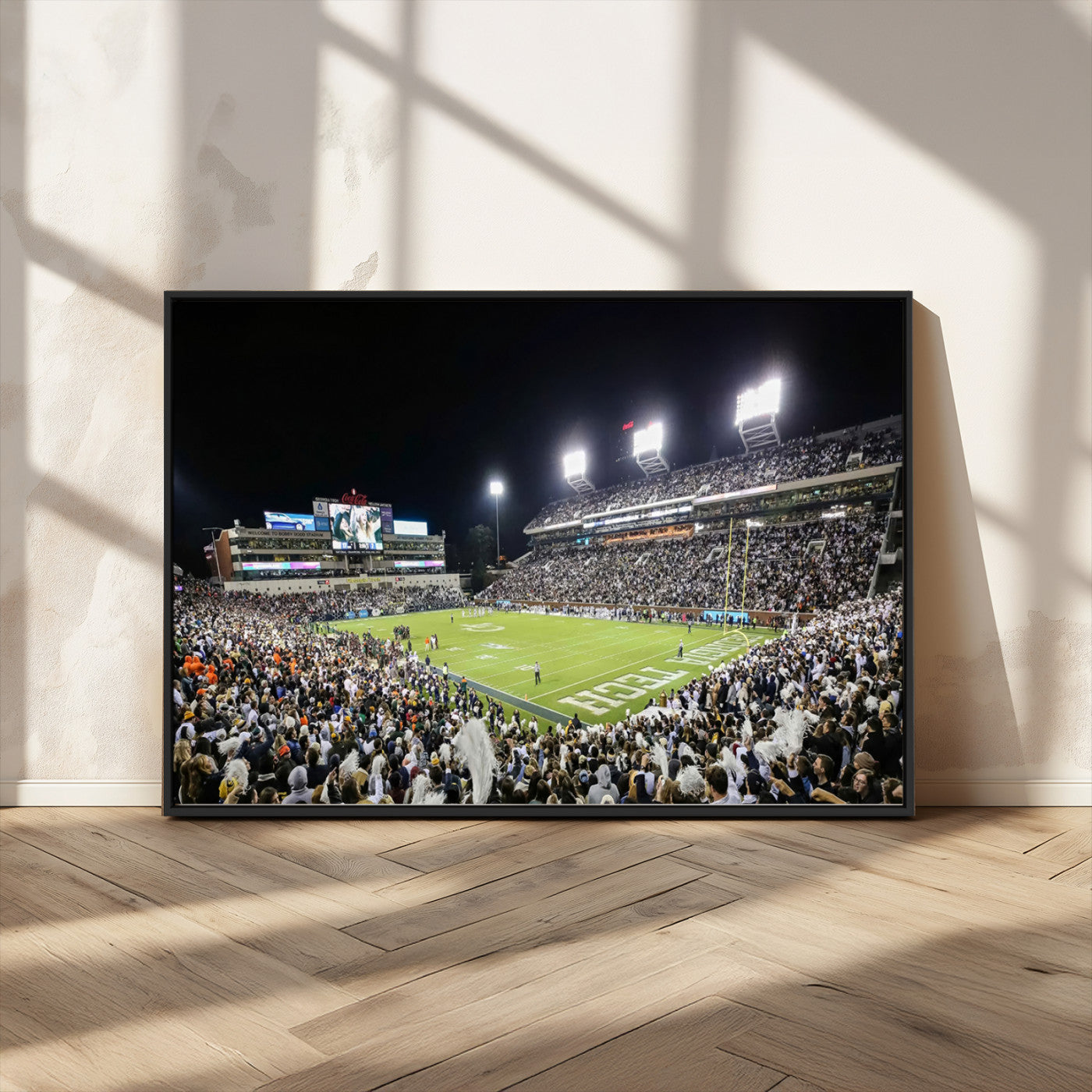 MGV-FC-36X24 - Georgia Tech Yellow Jackets Football Team Print - Atlanta Bobby Dodd Stadium Wall Art Canvas Print