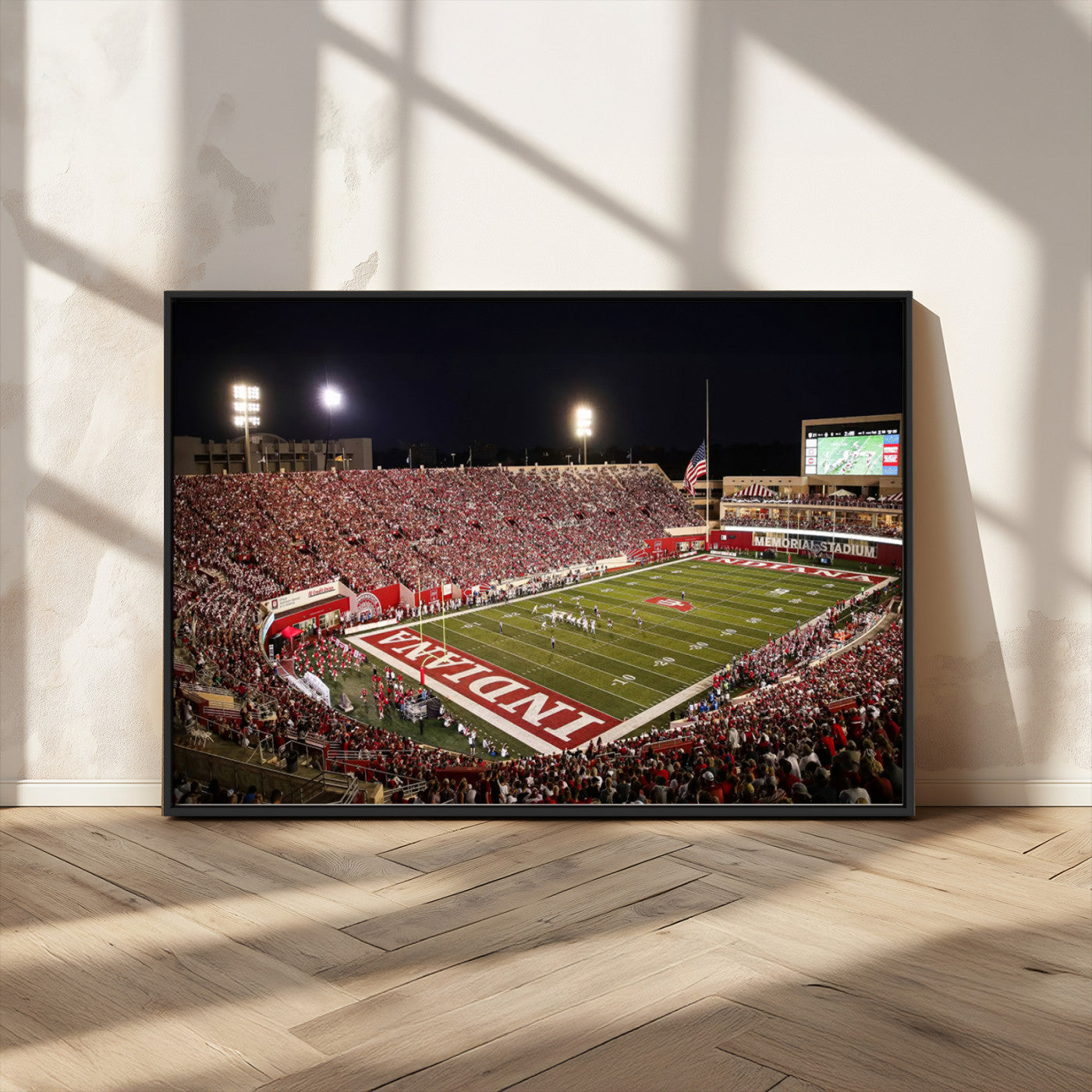 MGV-FC-36X24 - Indiana University Hoosiers Football Team Print Canvas - Bloomington Memorial Stadium Wall Art