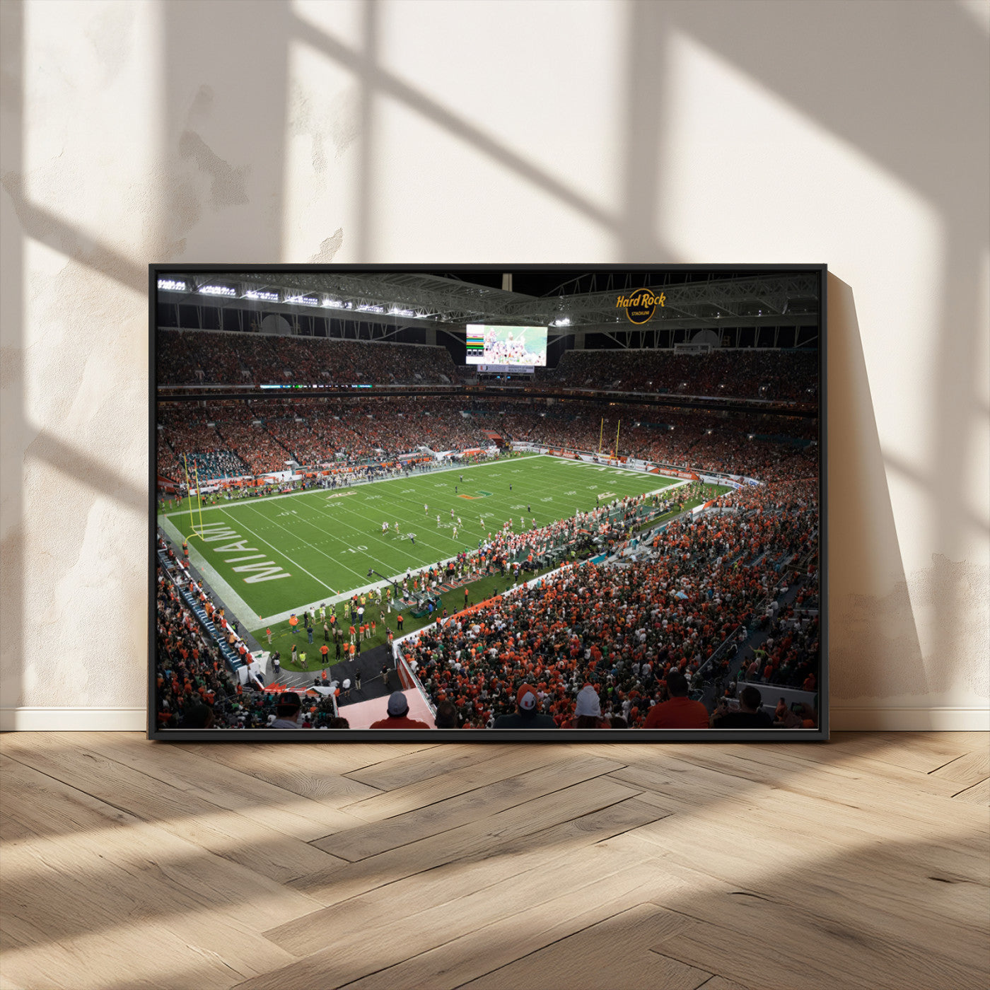 MGV-FC-36X24 - Miami Hurricanes Football Team Print Canvas- Miami Hard Rock Stadium Wall Art Canvas Print