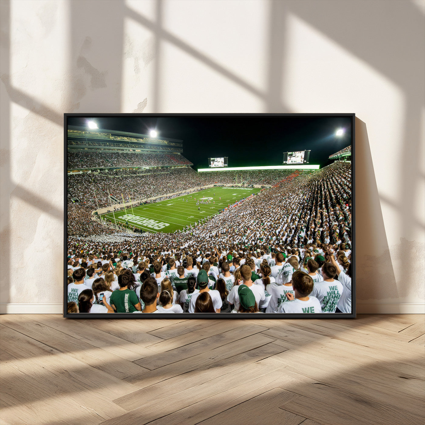 MGV-FC-36X24 - Michigan State Spartans Football Canvas Print - East Lansing Spartan Stadium Wall Art Canvas Print