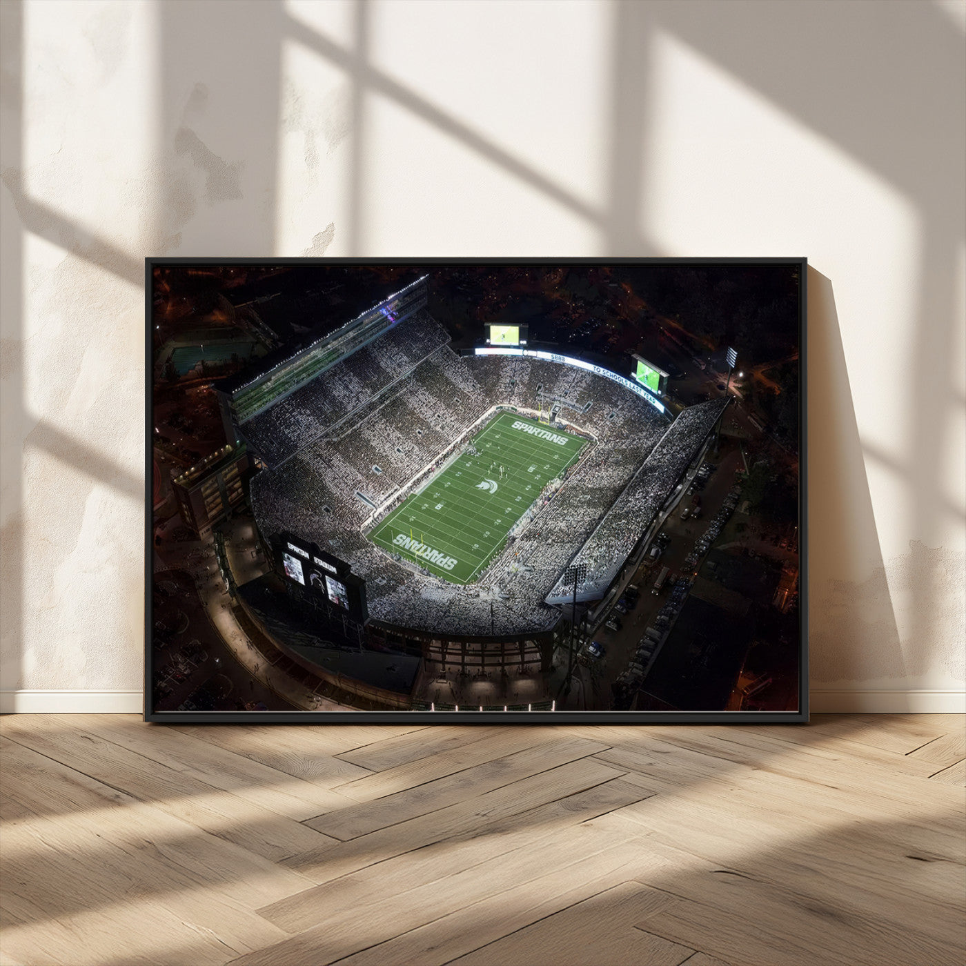 MGV-FC-36X24 - Michigan State Spartans Football Team Print - East Lansing Spartan Stadium Print Wall Art
