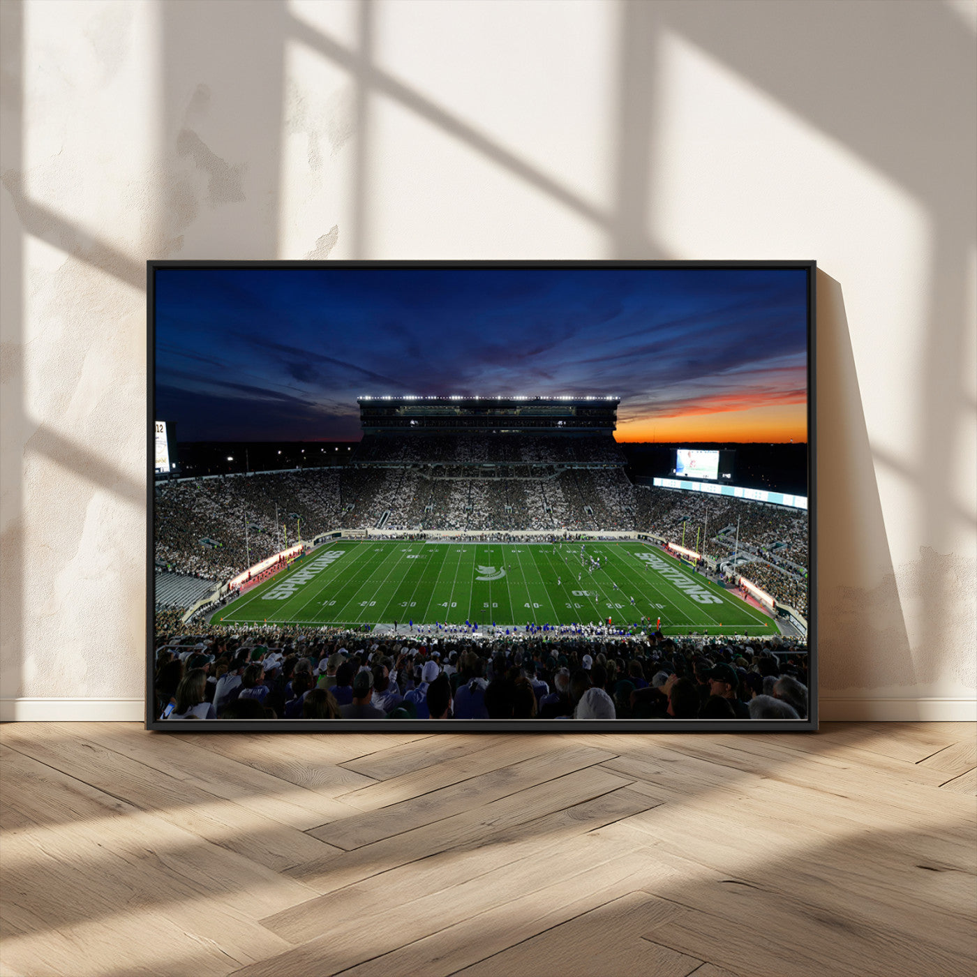 MGV-FC-36X24 - Michigan State Spartans Football Team Print - East Lansing Spartan Stadium Canvas Print