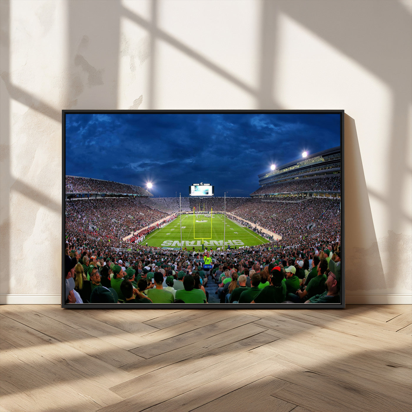 MGV-FC-36X24 - Michigan State Spartans Football Team Print - East Lansing Spartan Stadium Wall Art Canvas Print