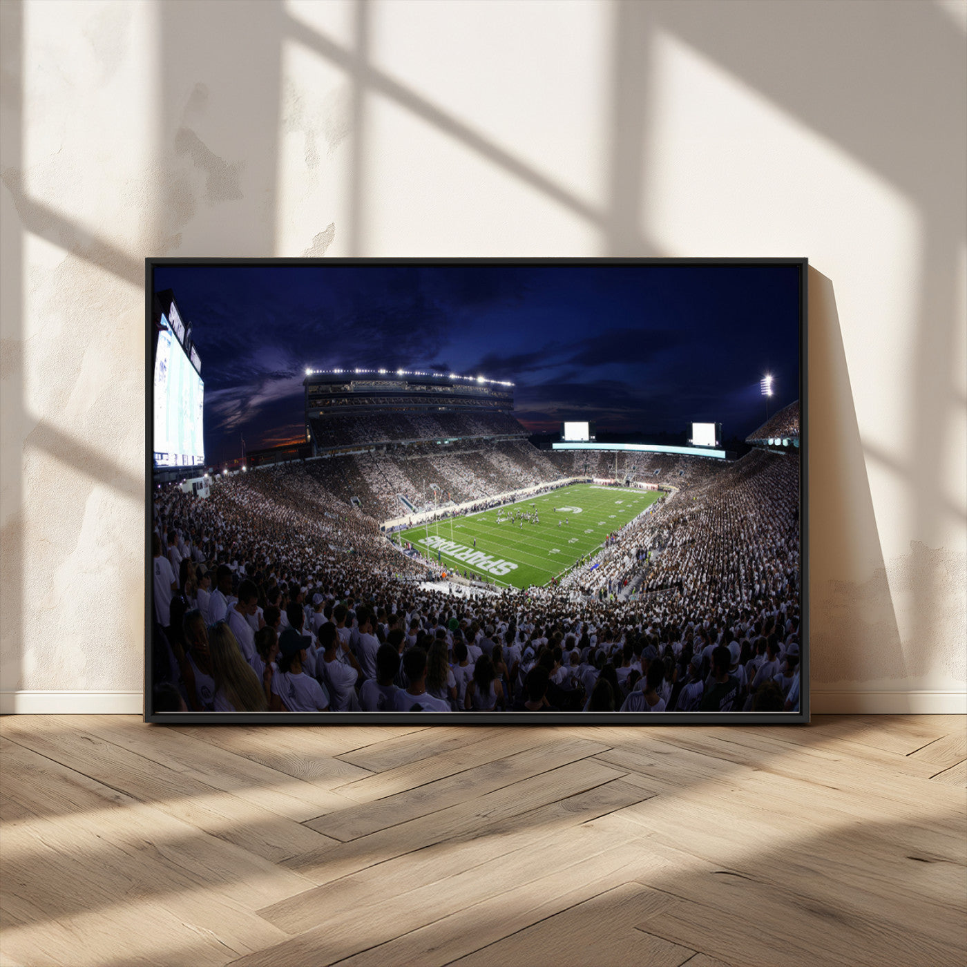 MGV-FC-36X24 - Michigan State Spartans Canvas, Framed Football Team Print - East Lansing Spartan Stadium Wall Art