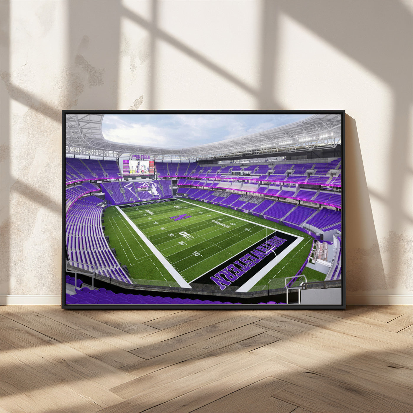 MGV-FC-36X24 - Northwestern University Wildcats Football Team Print - Evanston Ryan Field Wall Art Canvas Print
