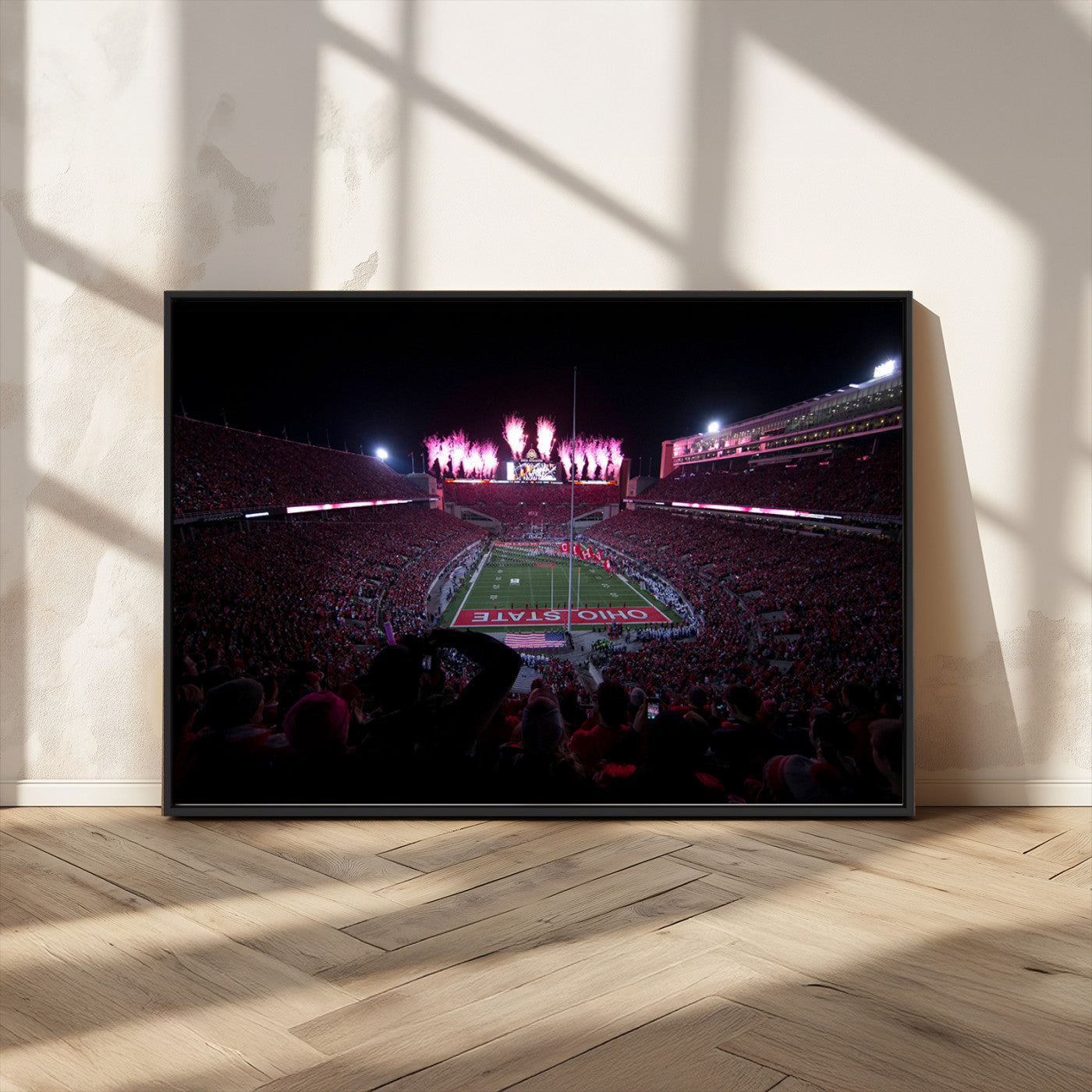MGV-FC-36X24 - Ohio State University Buckeyes Football Team Print - Columbus Ohio Stadium Wall Art Canvas Print