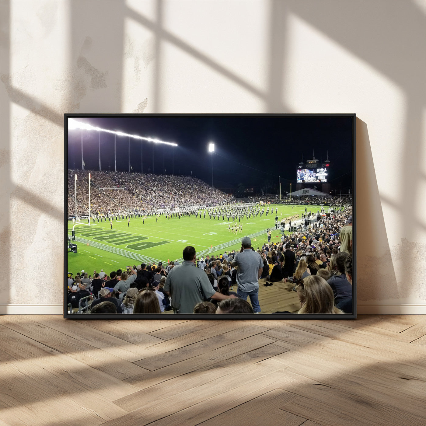 MGV-FC-36X24 - Purdue University Boilermakers Football Team Print - West Lafayette Ross-Ade Stadium Wall Art Canvas