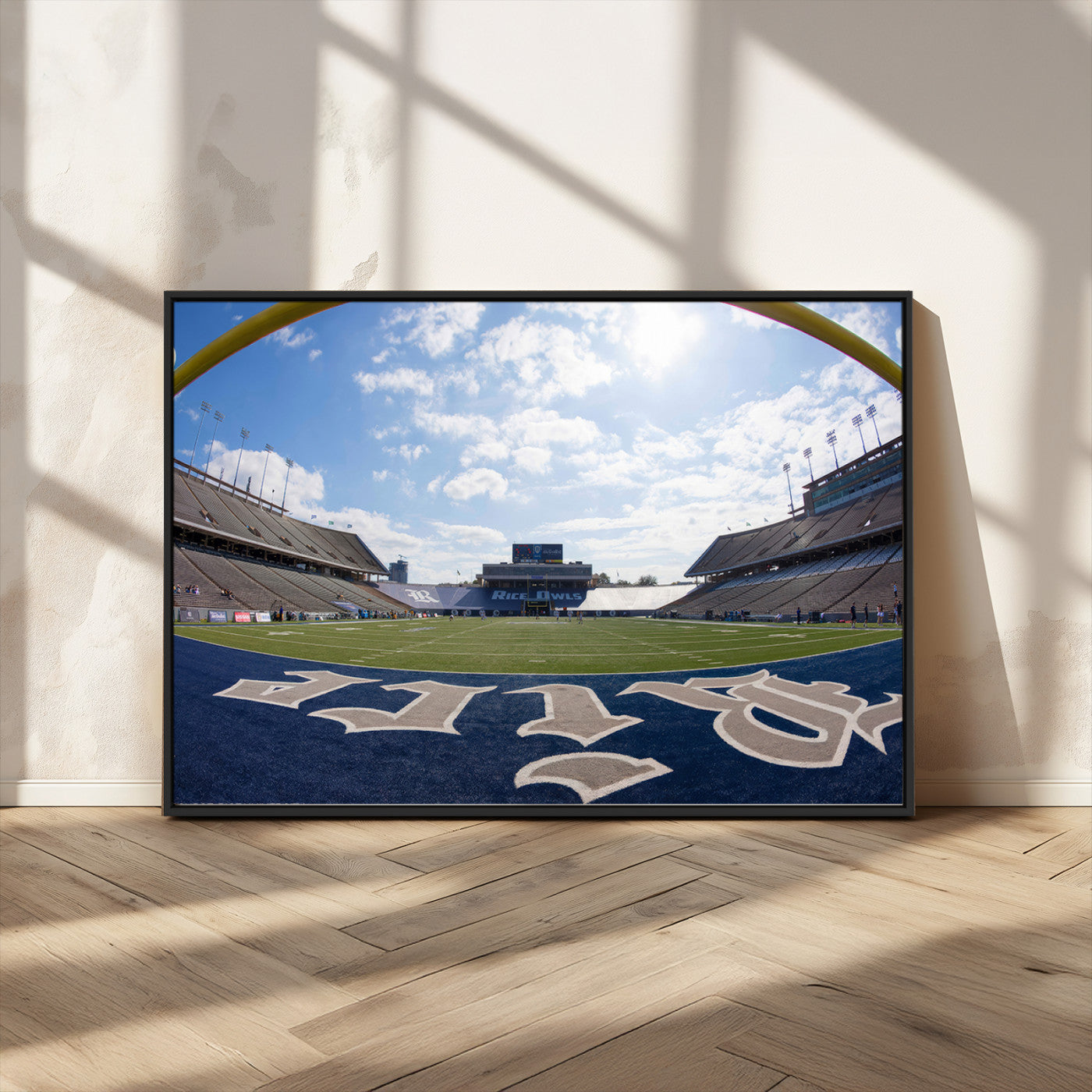 MGV-FC-36X24 - Rice University Owls Football Team Print - Houston Rice Stadium Wall Art Canvas Print