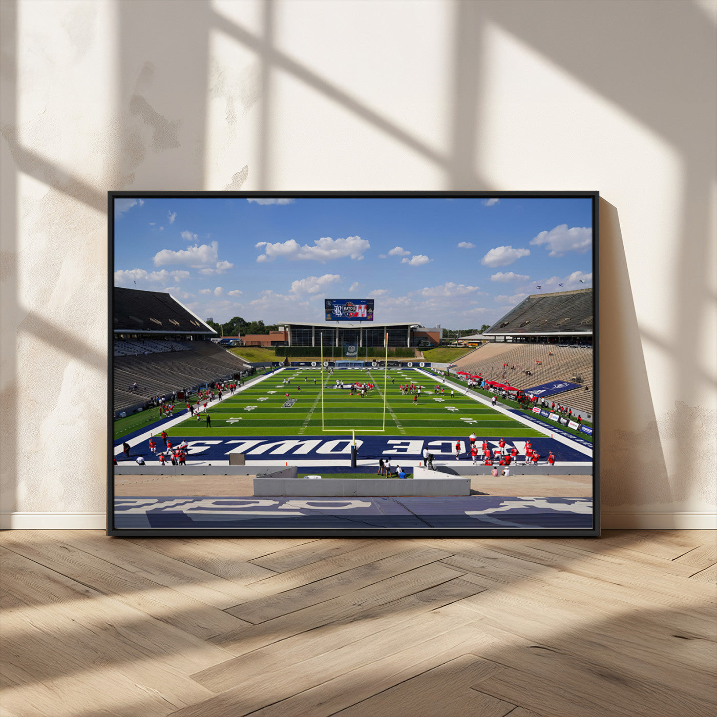 MGV-FC-36X24 - Rice University Owls Football Team Print - Houston Rice Stadium Wall Art Canvas Print