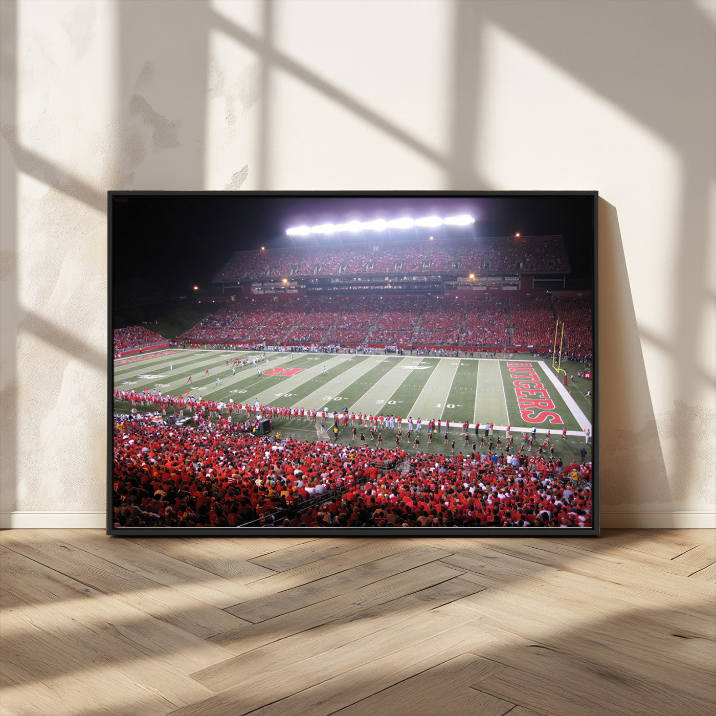 MGV-FC-36X24 - Rutgers University Scarlet Knights Football Team Print - Piscataway SHI Stadium Wall Art Canvas