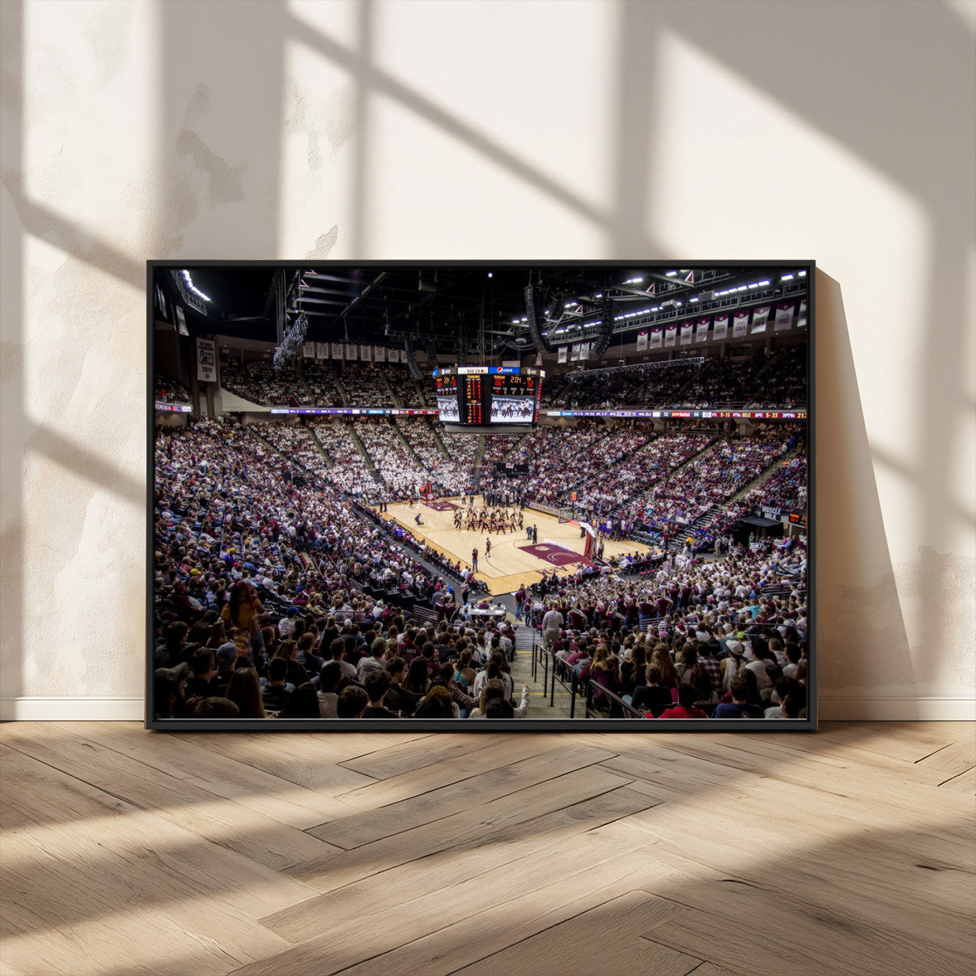 MGV-FC-36X24 - University of Nebraska Cornhuskers Basketball Team Print - Lincoln Red Arena Wall Art Canvas Print