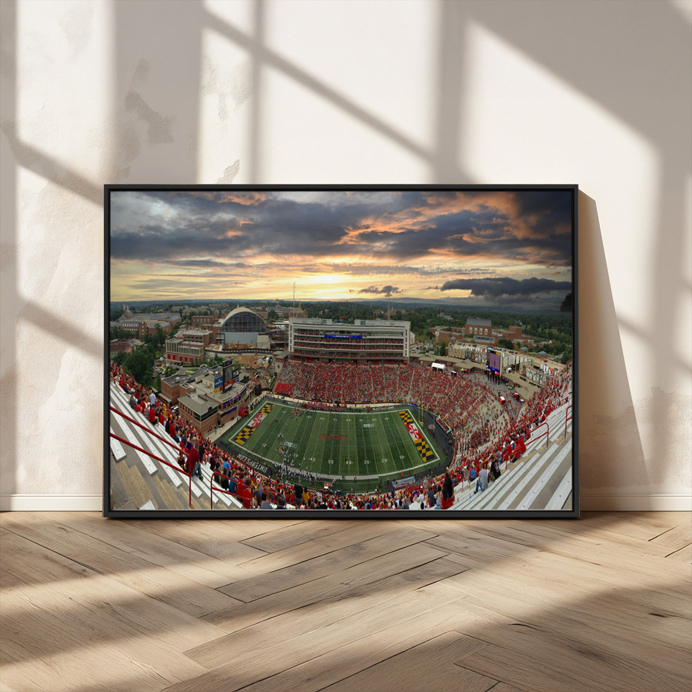 MGV-FC-36X24 - University of Maryland Terrapins Football Team Print - College Park SECU Stadium Wall Art Canvas