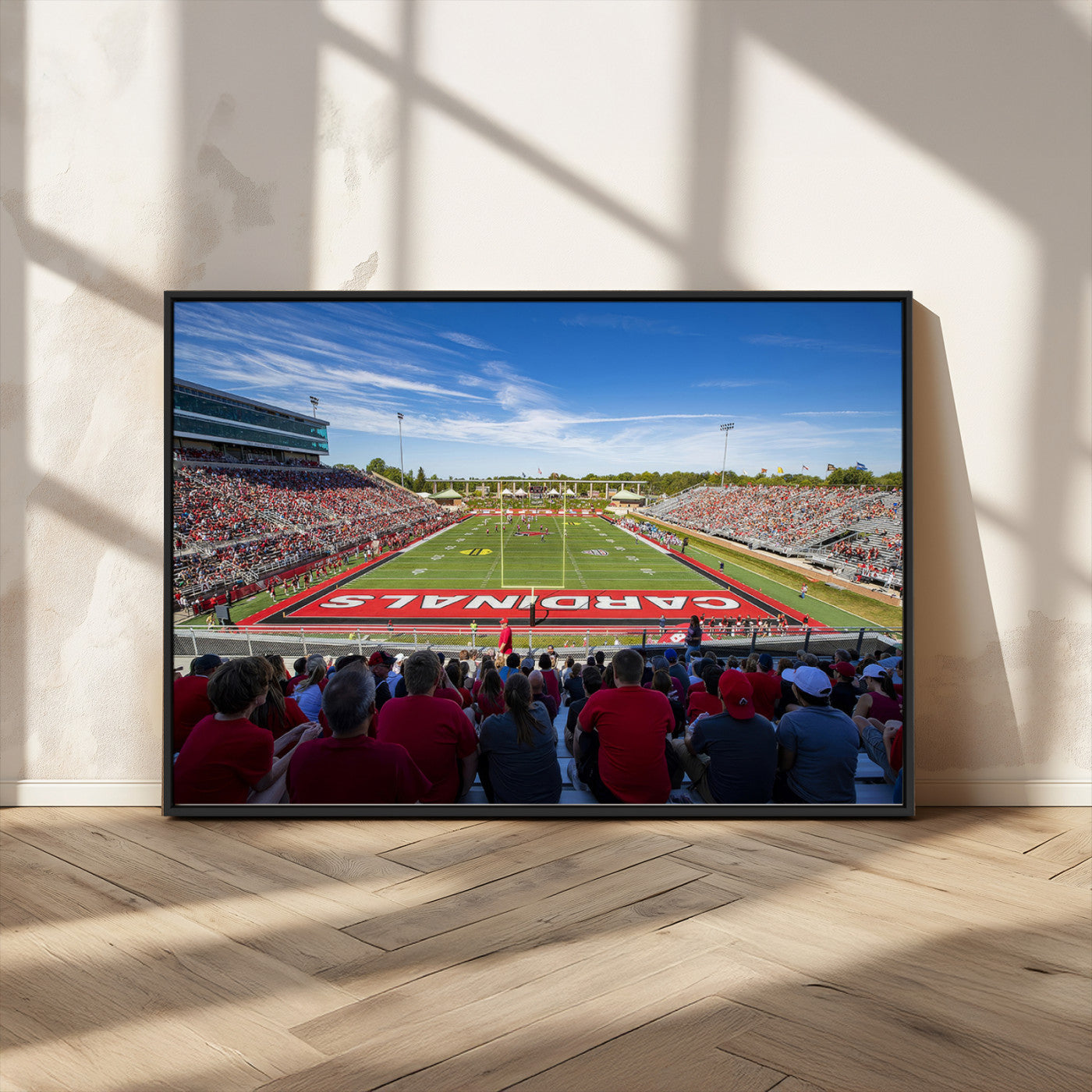 MGV-FC-36X24 - Ball State Cardinals Football Team Print - Muncie Scheumann Stadium Wall Art Canvas Print
