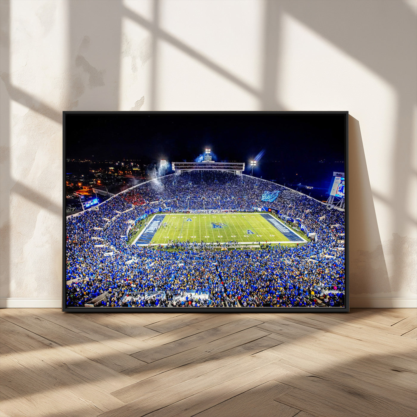 MGV-FC-36X24 - University of Memphis Tigers Football Team Print - Memphis Simmons Bank Liberty Stadium Wall Art