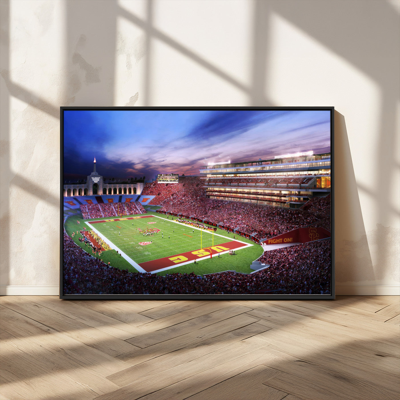 MGV-FC-36X24 - The University of Southern California USC Trojans Football Team Print - Los Angeles Memorial