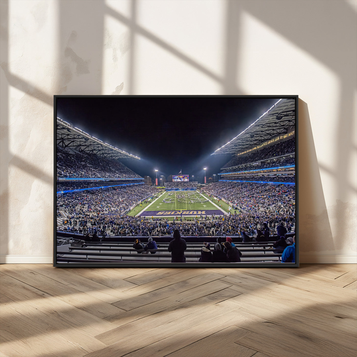 MGV-FC-36X24 - The University of Washington Huskies Football Team Print - Seattle Husky Stadium Wall Art Canvas