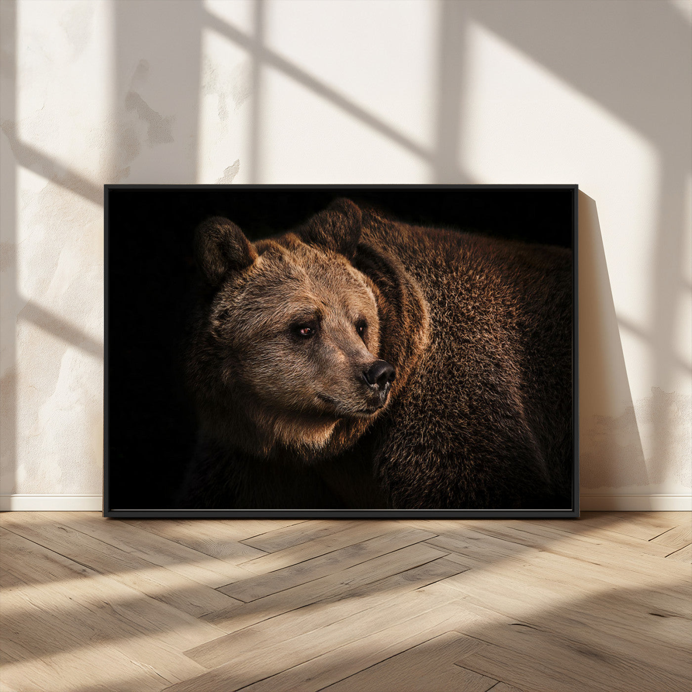 MGV-FC-36X24 - Wild Grizzly 399 Bear Canvas Wall Art Print, Bear Animal Canvas Artwork Print, Black Bear Wall Art