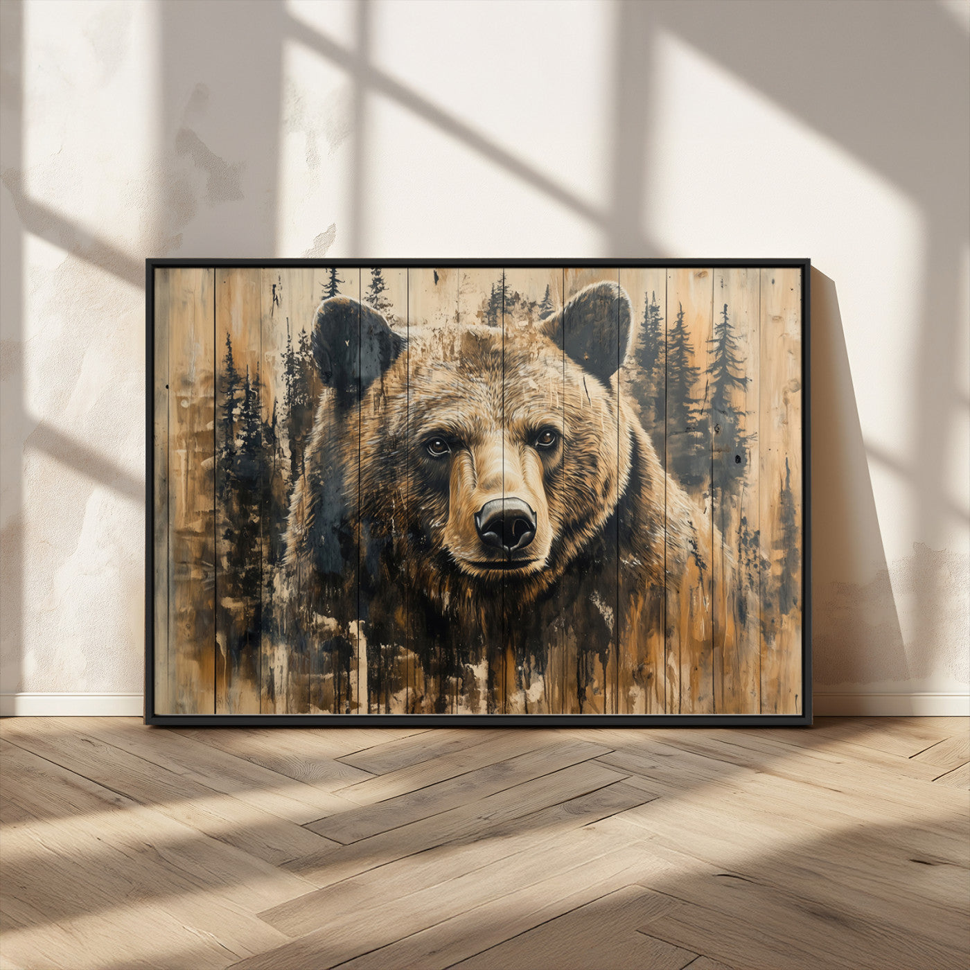 MGV-FC-36X24 - Majestic Grizzly 399 Bear Wall Art | 3-Panel Rustic Canvas Print for Living Room, Office, or Cabin