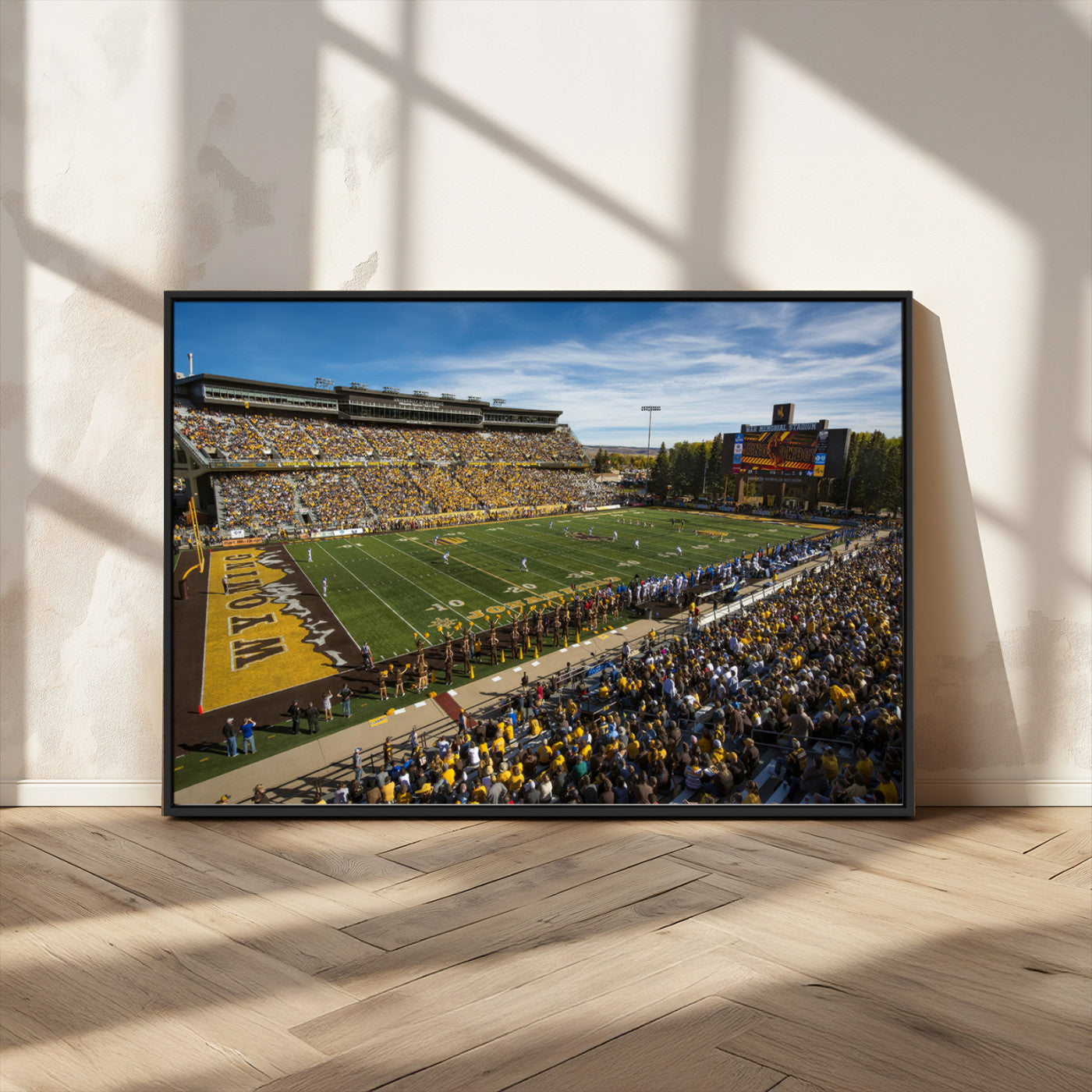MGV-FC-36X24 - University of Wyoming Cowboys Football Team Print - Laramie Jonah Field War Memorial Stadium Wall