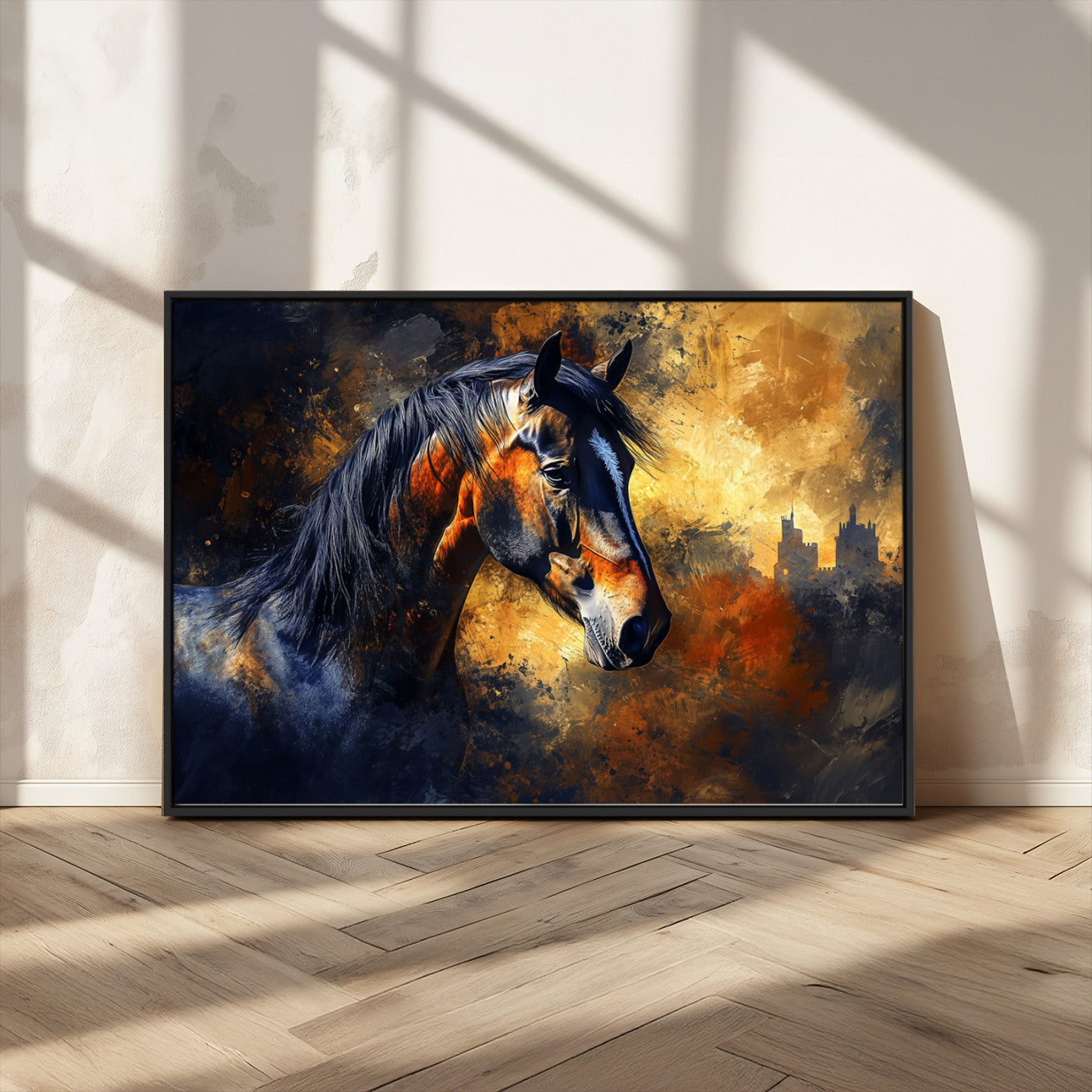 MGV-FC-36X24 - Abstract Horse Art Print - Abstract Canvas Wall Art | Perfect for Rustic Farmhouse, Modern, or
