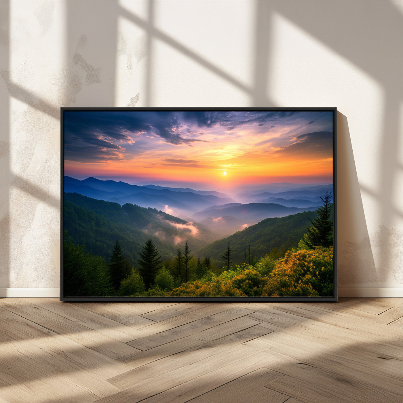 MGV-FC-36X24 - Majestic Mountain Sunrise Print | Landscape Wall Art | Canvas Print Ready to Hang | Farmhouse Wall