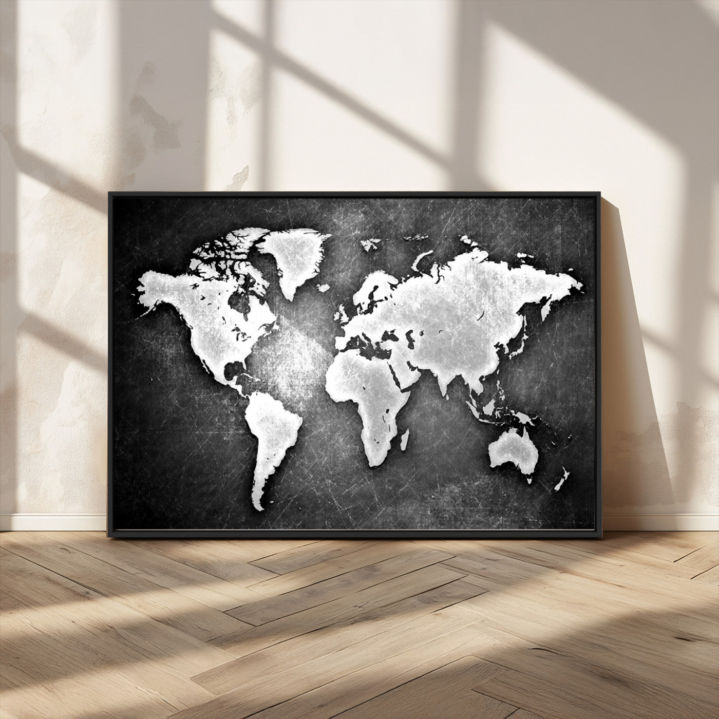 MGV-FC-36X24 - World Map Wall Art Canvas Print – Framed Wall Art for Anniversary Gift or Home Adventure Decor