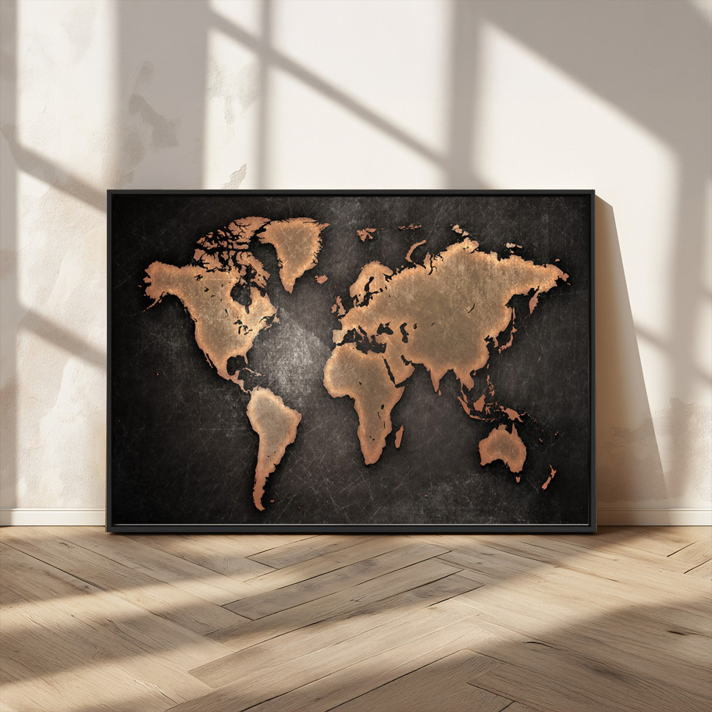 MGV-FC-36X24 - Push Pin World Map Canvas Print – Framed Wall Art for Couples to Track Their Travels – Anniversary