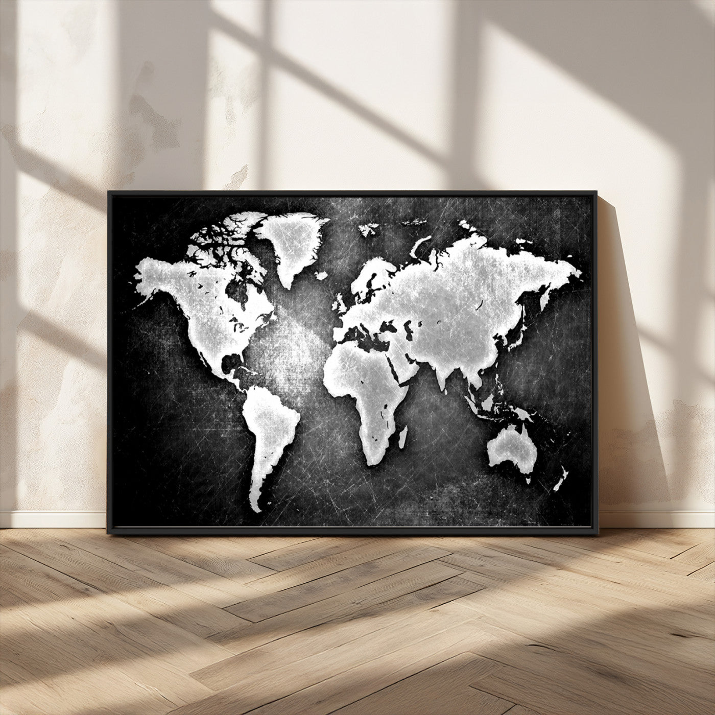 MGV-FC-36X24 - World Map Wall Art Canvas Print – Framed Wall Art for Anniversary Gift or Home Adventure Decor
