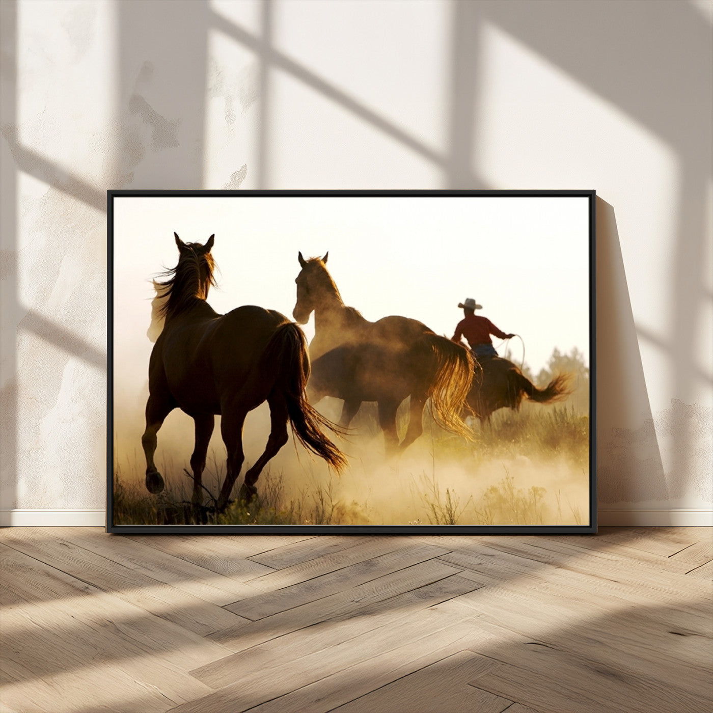 MGV-FC-36X24 - Horses and Cowboys Wall Art Canvas Print