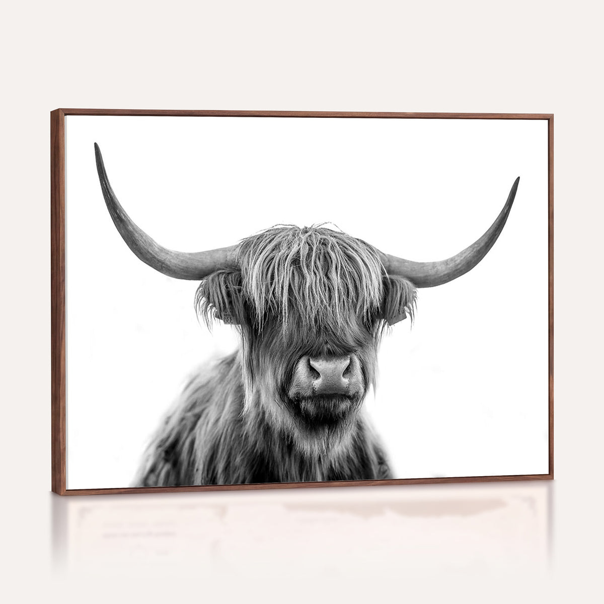 75503-_Poster-30x20 - Scottish Highland Cow Cattle Art Print Wall Art Canvas Print for Farmhouse Decor, Framed Scottish