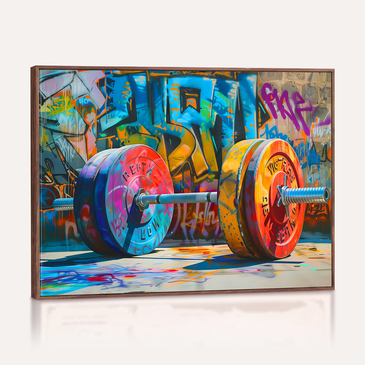 70871-MGV-CV-36X24 - Fitness Gym Barbell Graffiti Wall Art Canvas Print