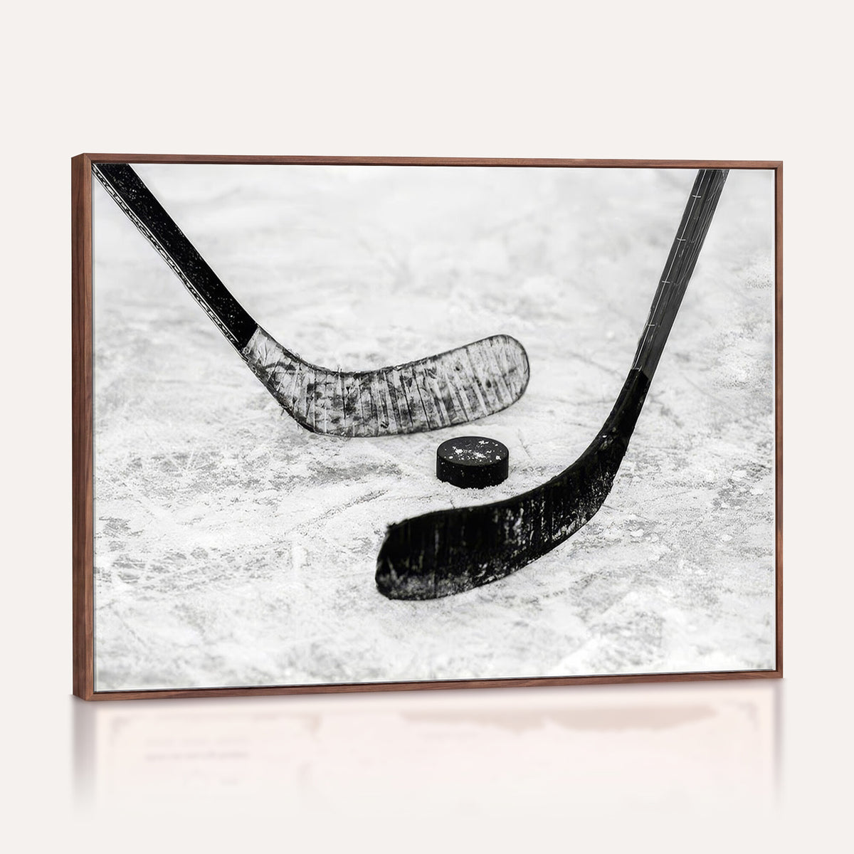 82900-MGV-CV-36X24 - Winter Ice Hockey Sport Canvas Wall Art Print, Hockey Wall Decor