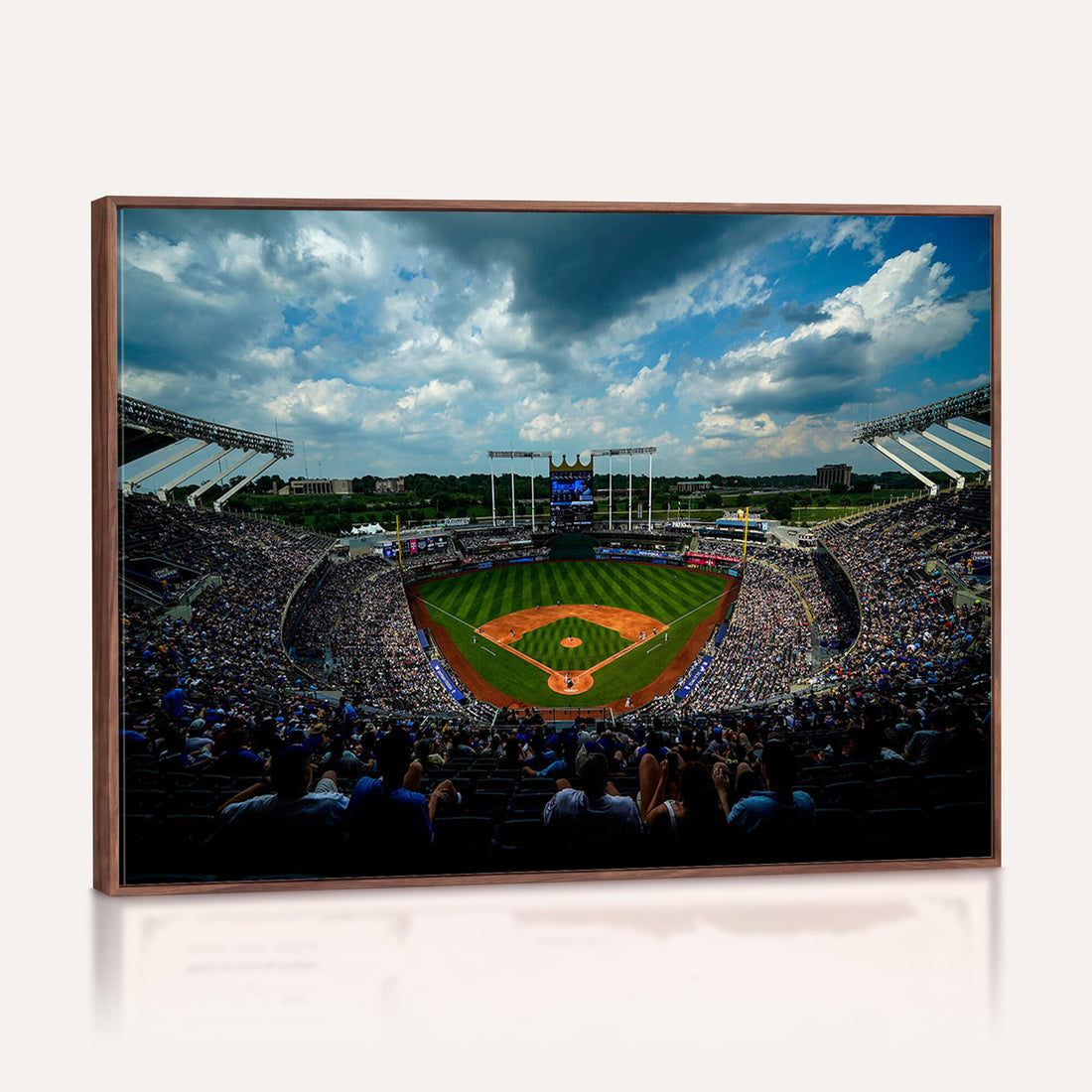 3-Panel Kauffman Stadium Wall Art Print | Large Kansas City Royals Baseball Canvas